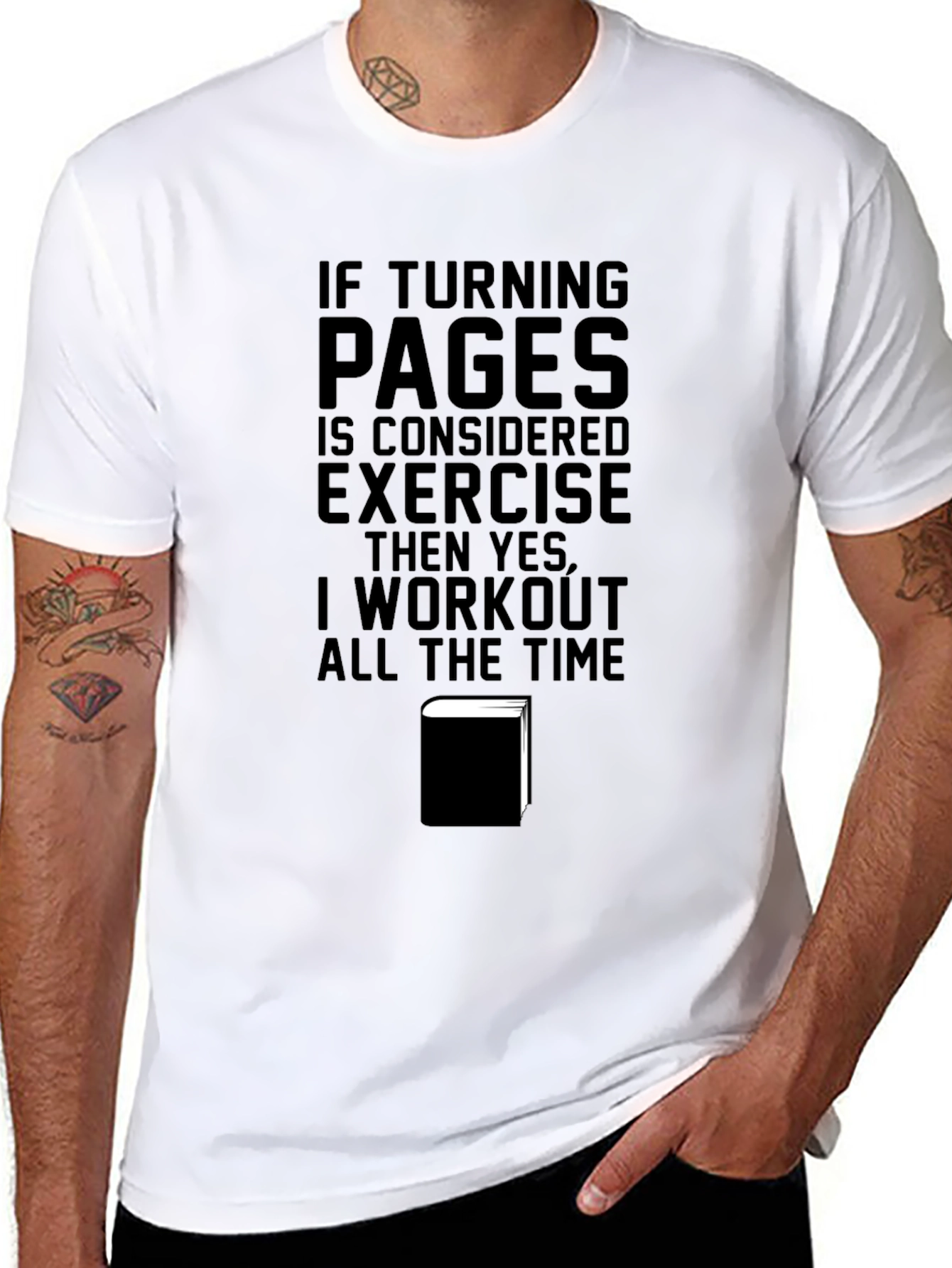 Funny Book Lover T-Shirt - Turning Pages is Exercise