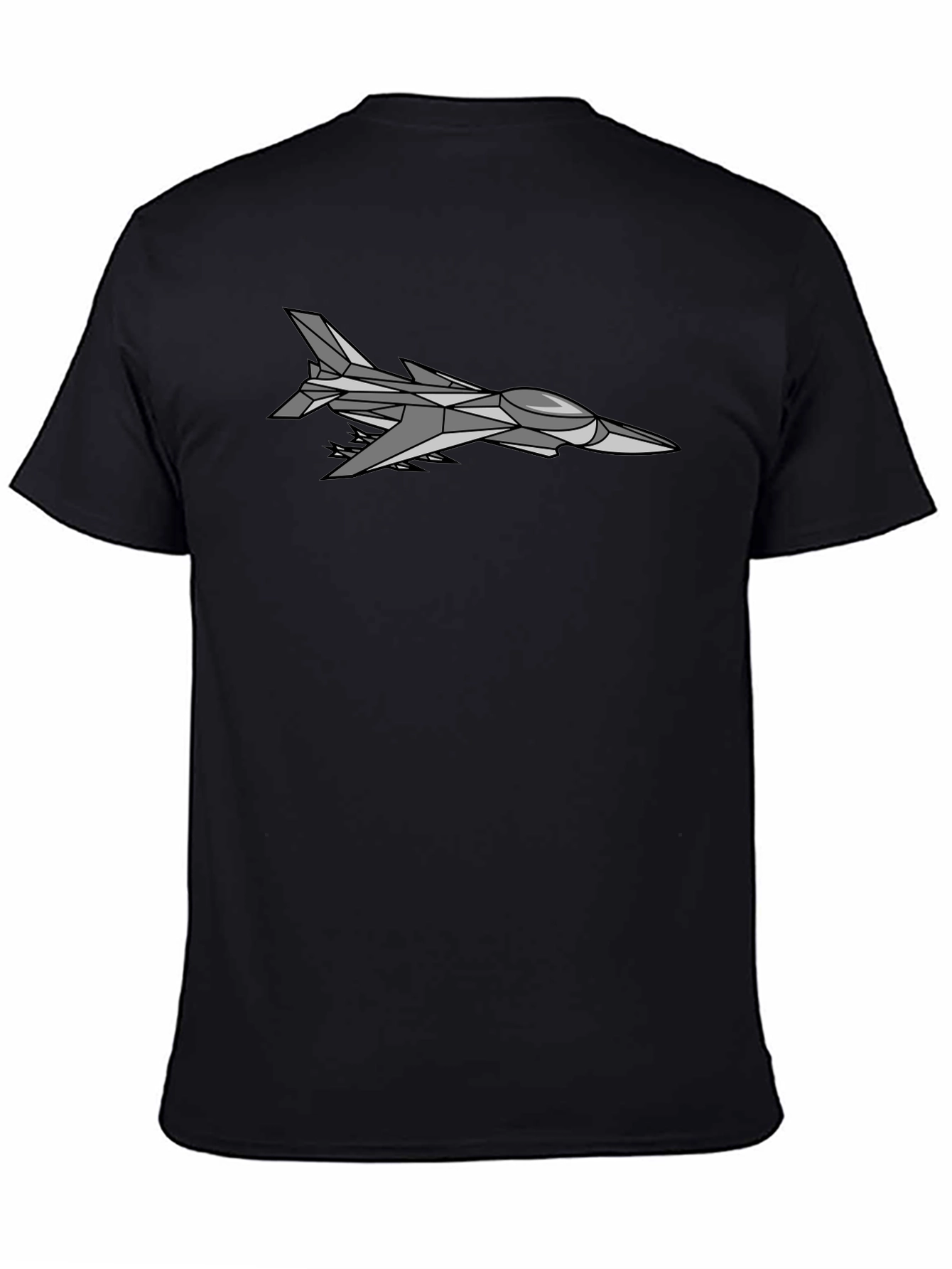 Jet Fighter Graphic Tee - Sleek Black T-Shirt