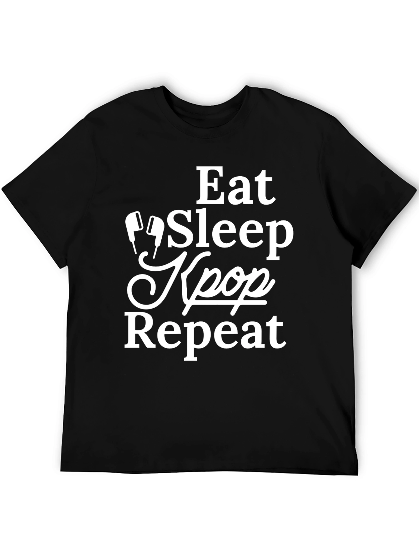 Eat Sleep Kpop Repeat Black Graphic Tee