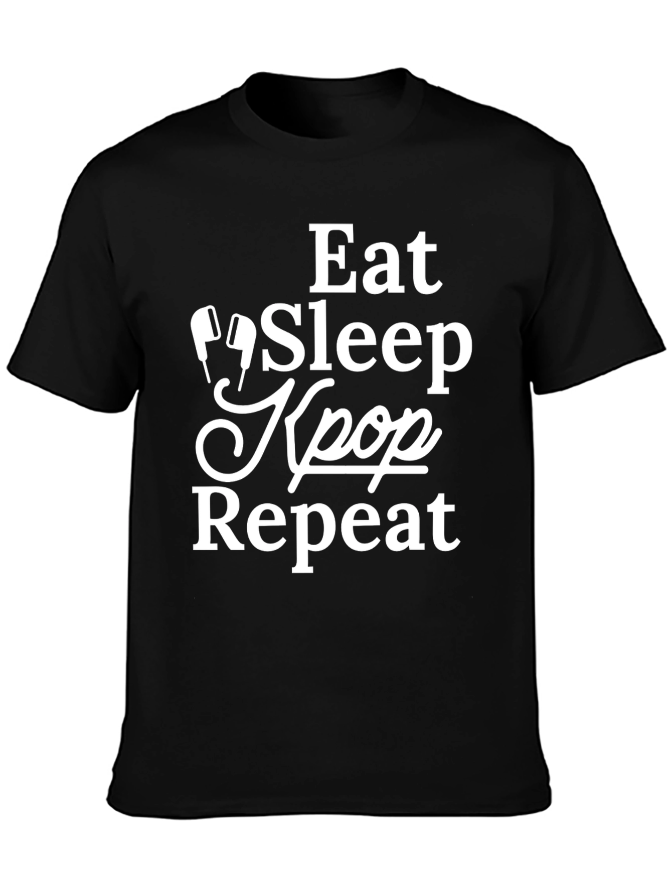 Eat Sleep Kpop Repeat Black Graphic Tee