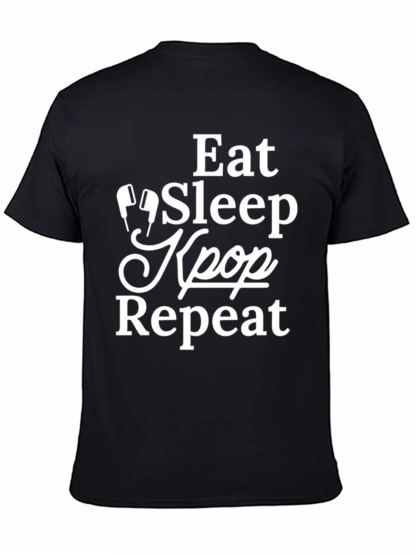 Eat Sleep Kpop Repeat Black Graphic Tee