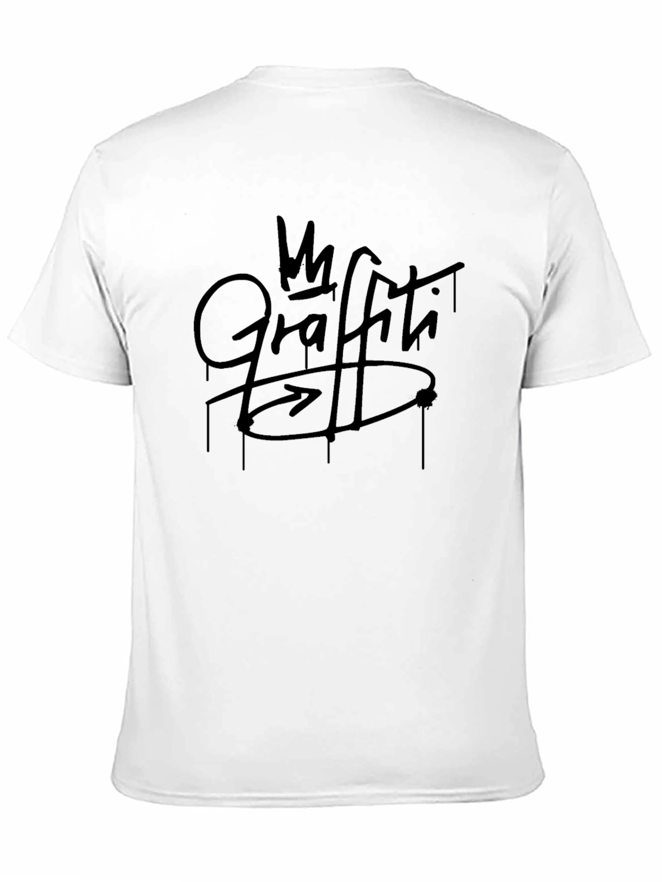 Graffiti Design Black Cotton Graphic T-Shirt