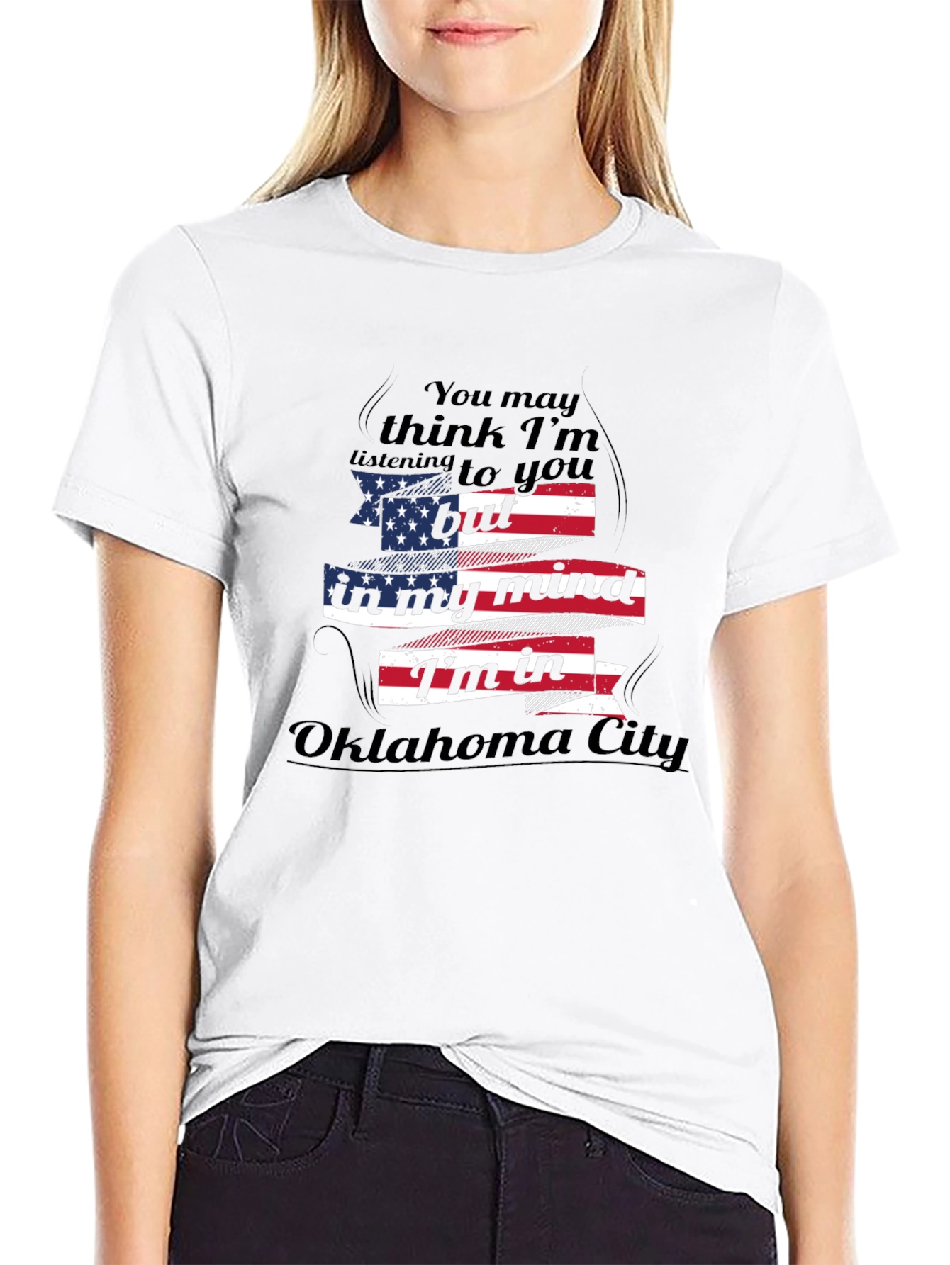 Oklahoma City Mind T-Shirt - USA Flag Graphic Tee