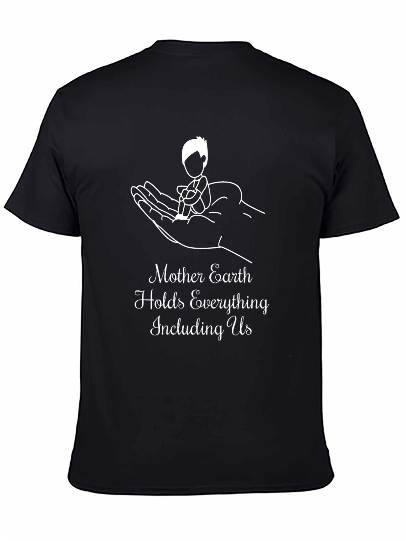 Mother Earth Graphic Tee - Black Cotton Shirt