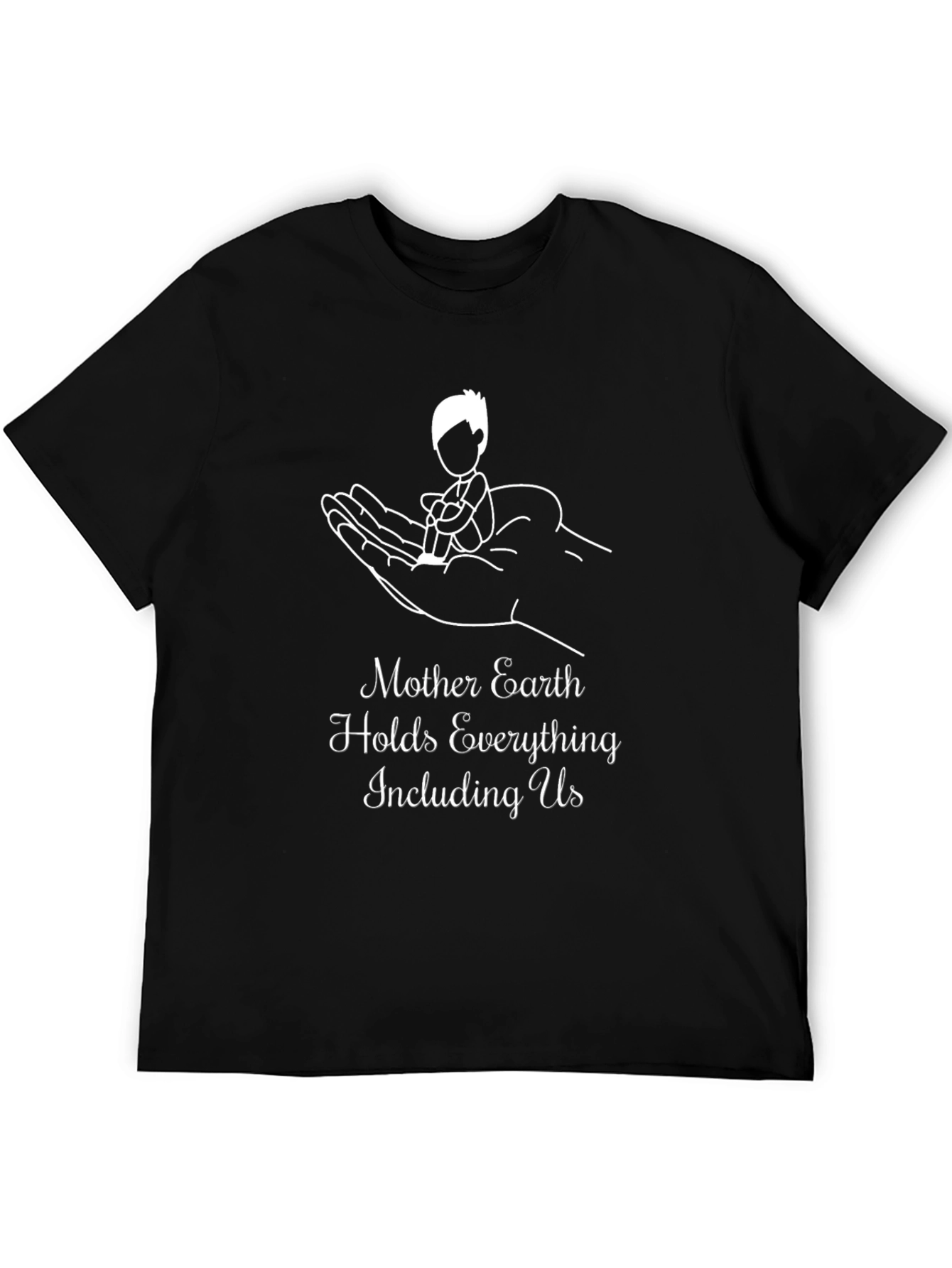 Mother Earth Graphic Tee - Black Cotton Shirt