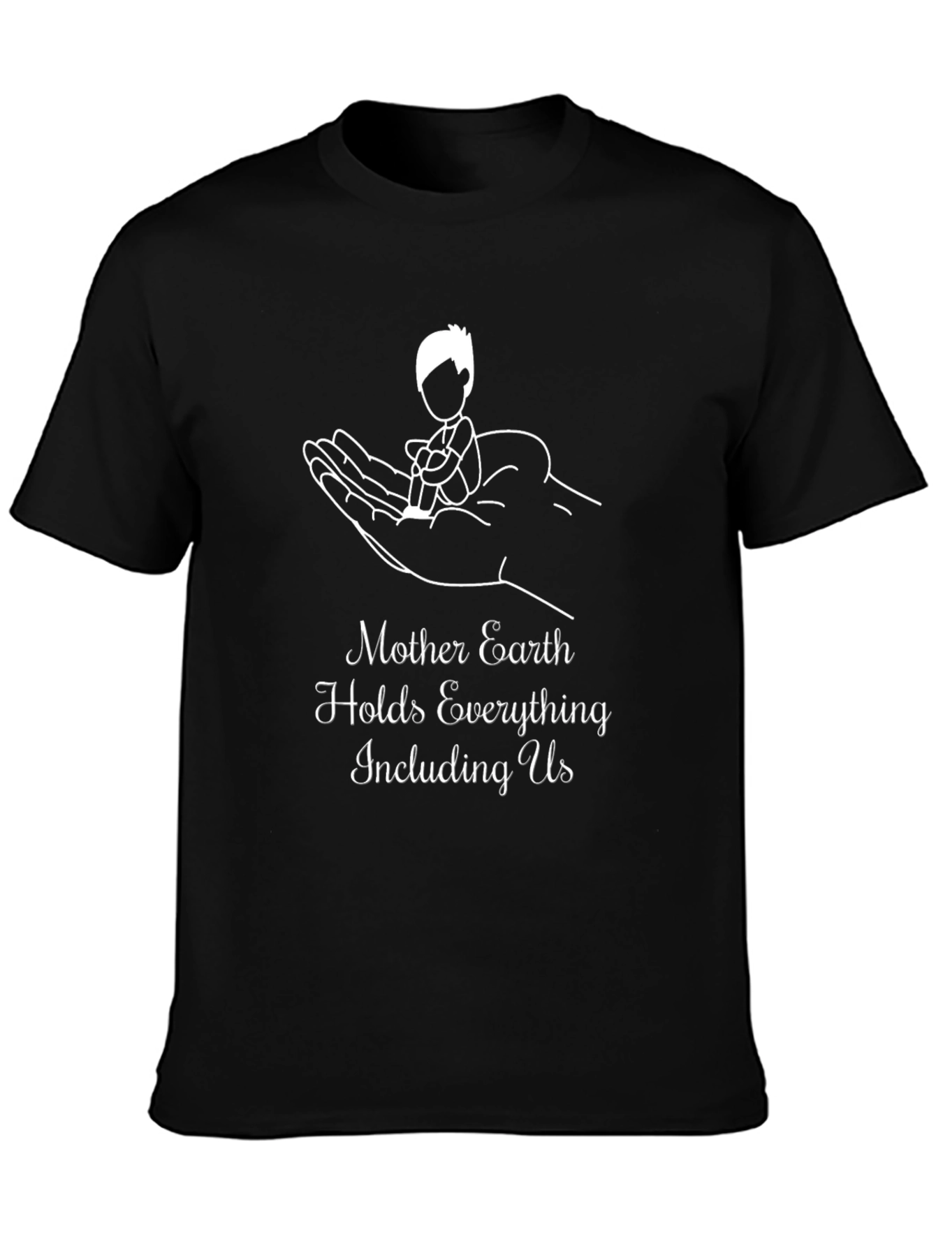 Mother Earth Graphic Tee - Black Cotton Shirt