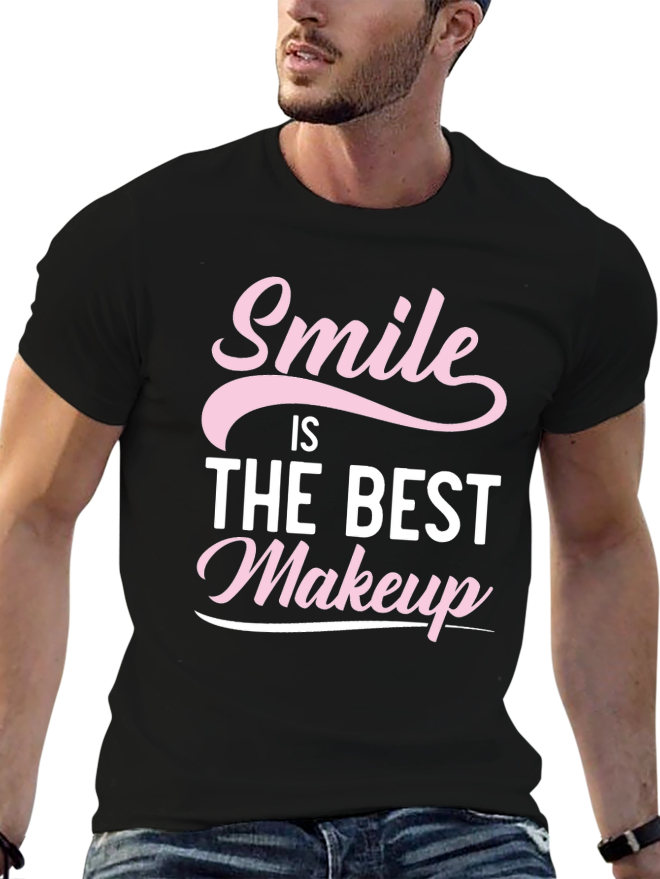 Smile is the Best Makeup T-Shirt - Black