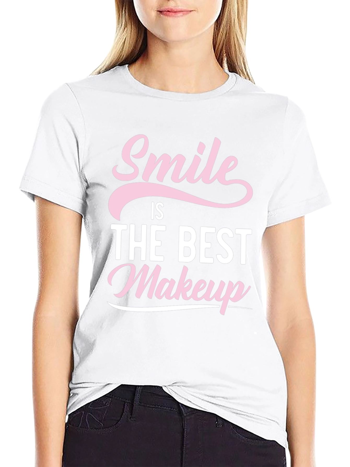 Smile is the Best Makeup T-Shirt - Black
