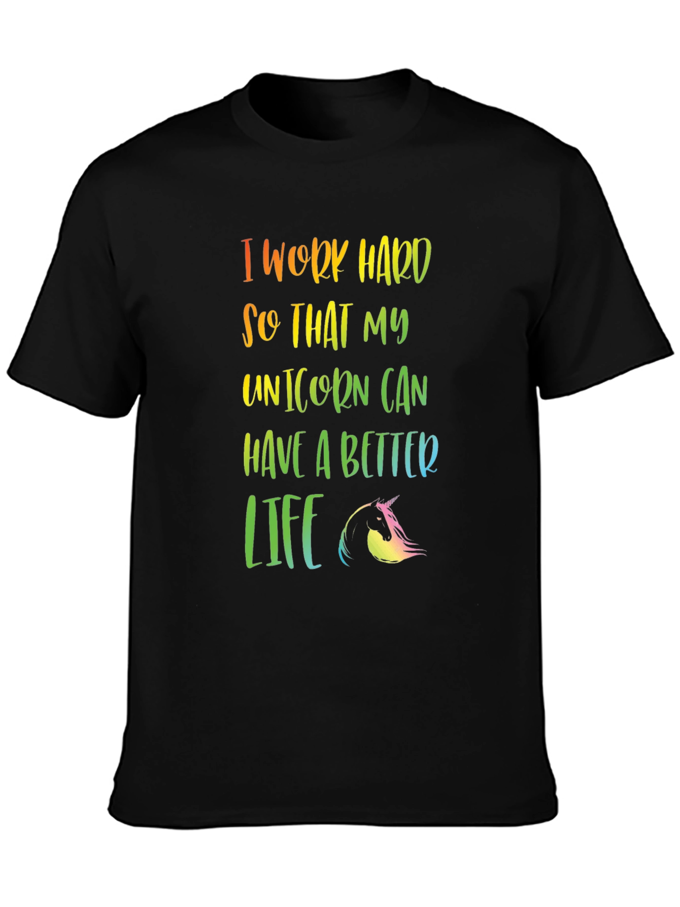 Unicorn Life T-Shirt - Rainbow Text