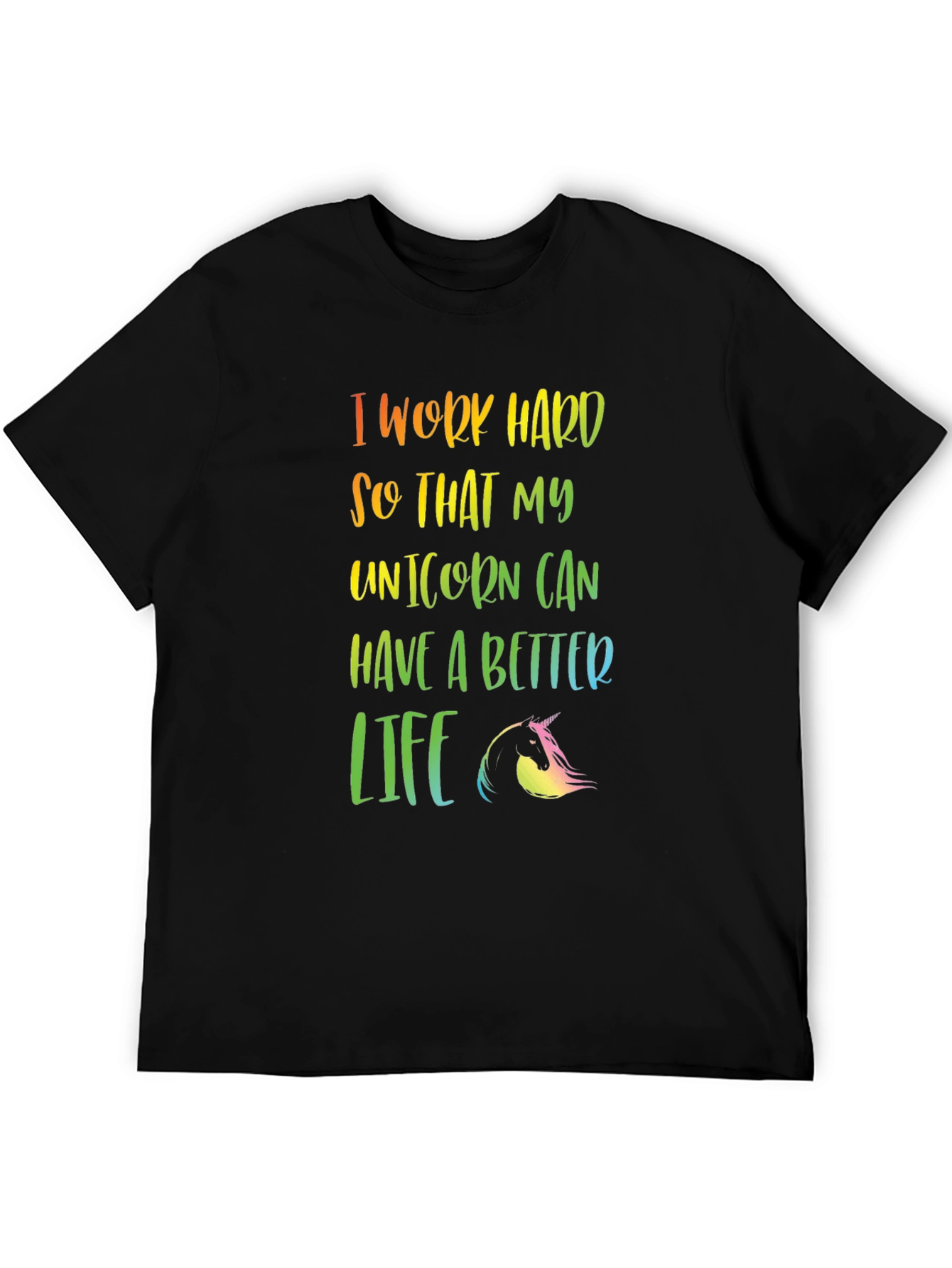 Unicorn Life T-Shirt - Rainbow Text