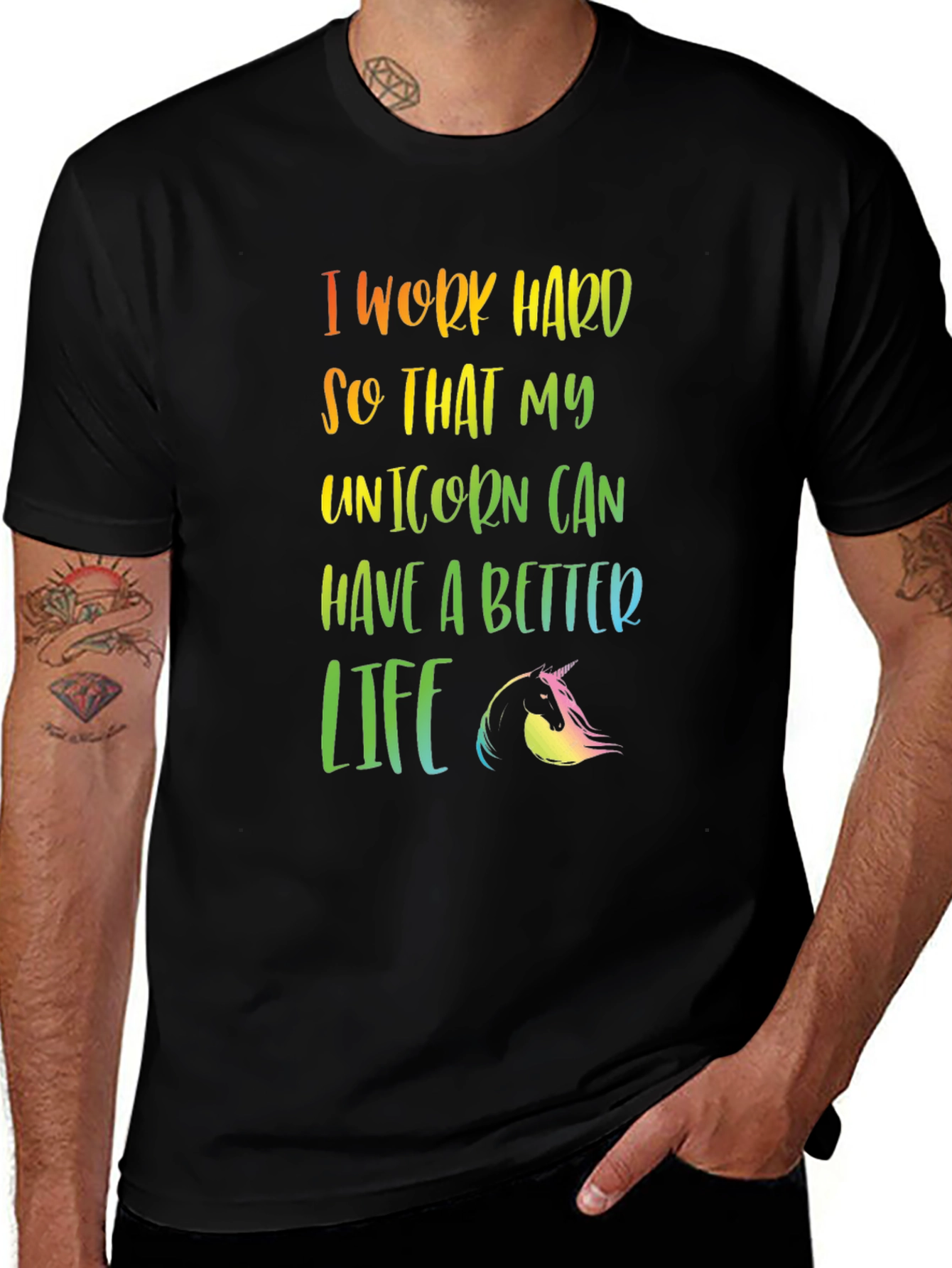 Unicorn Life T-Shirt - Rainbow Text