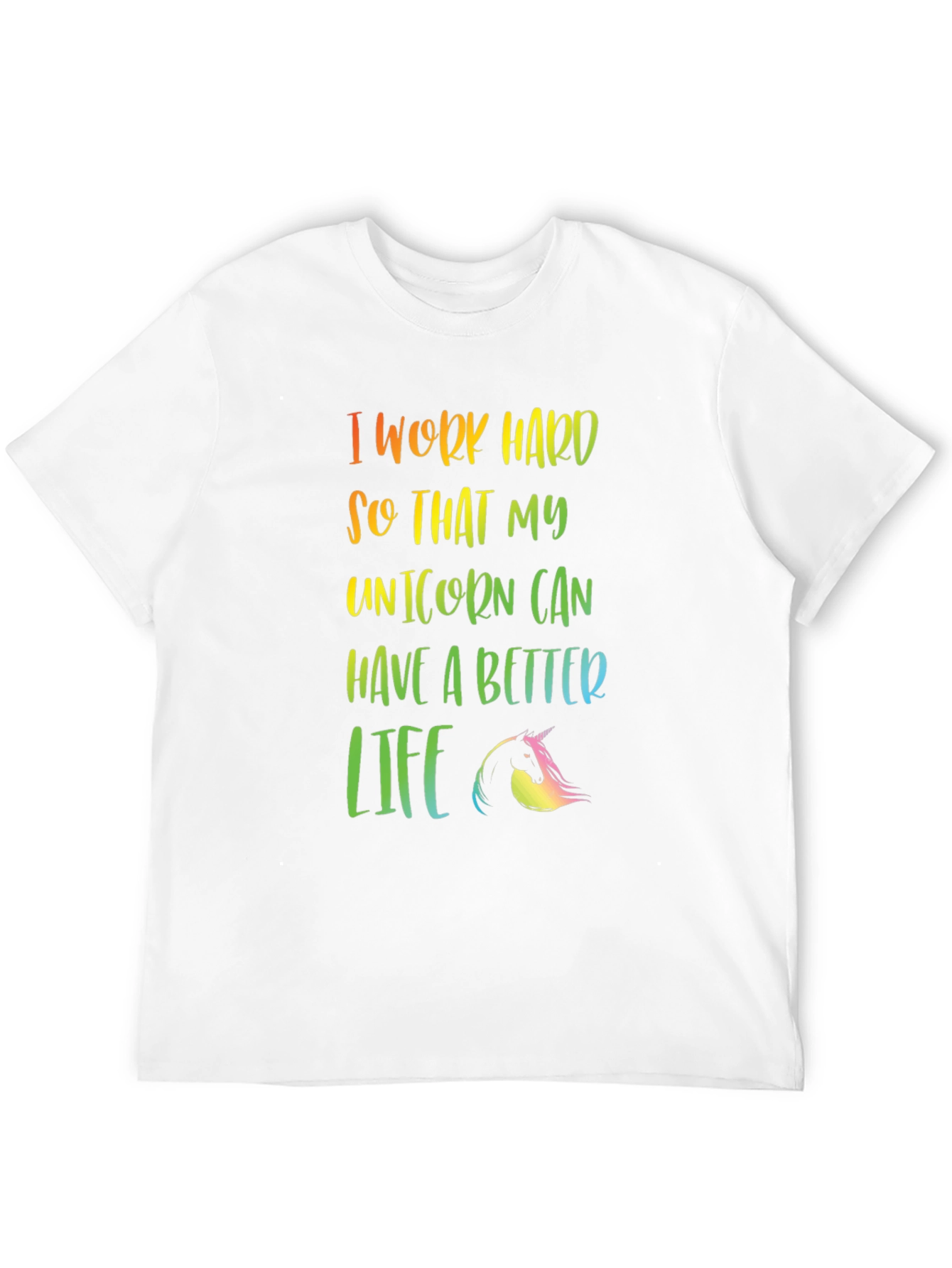 Unicorn Life T-Shirt - Rainbow Text
