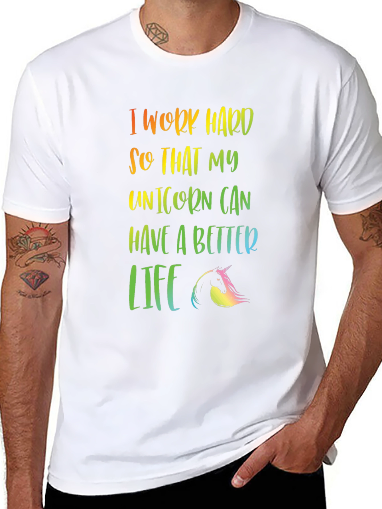 Unicorn Life T-Shirt - Rainbow Text
