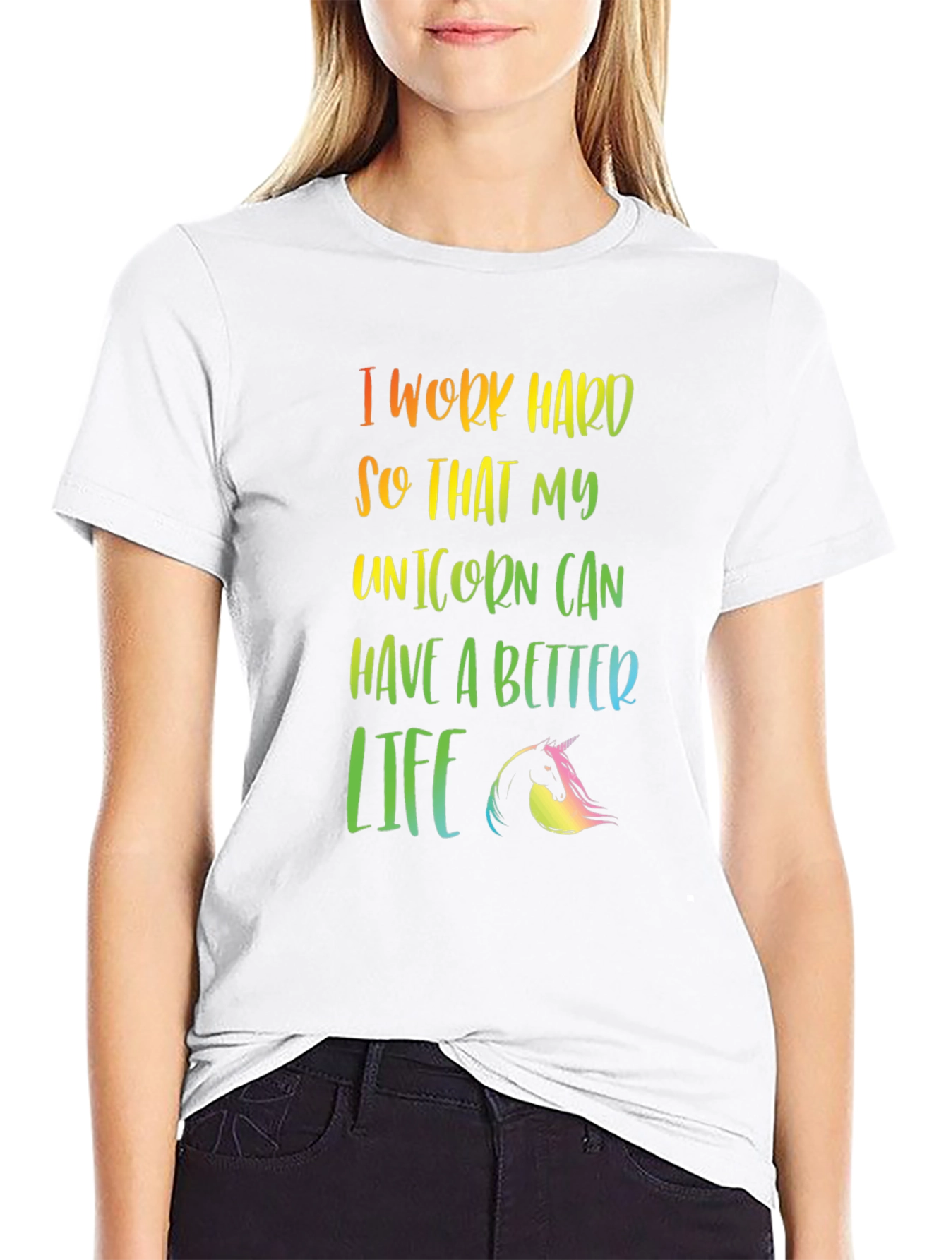 Unicorn Life T-Shirt - Rainbow Text