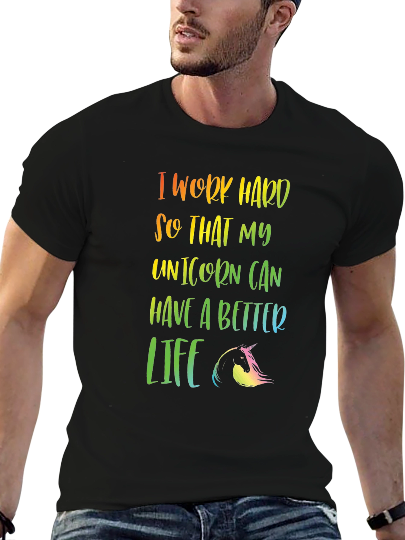 Unicorn Life T-Shirt - Rainbow Text