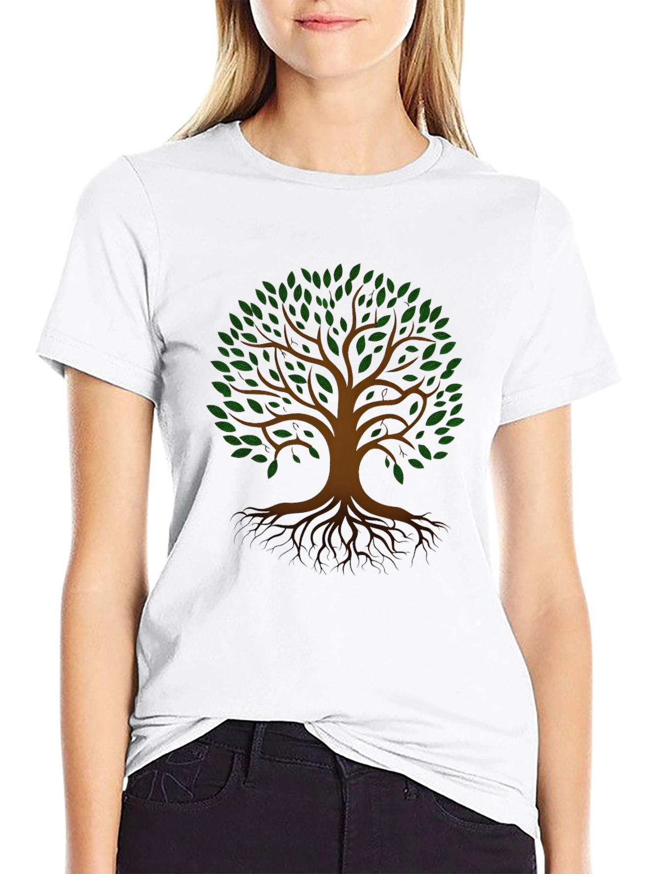 Nature Tree of Life Graphic Black T-Shirt