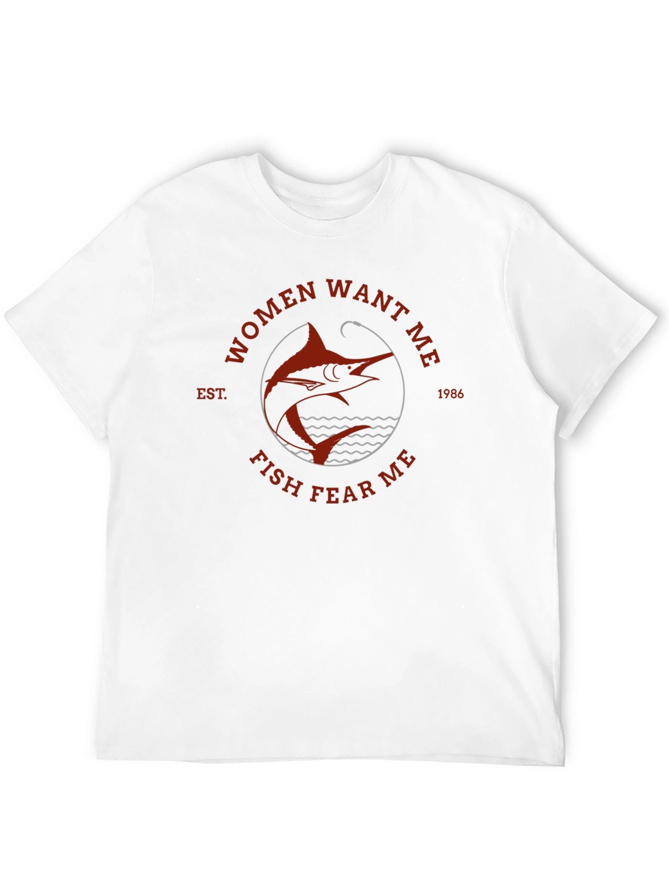 Women Want Me Fish Fear Me Black T-Shirt