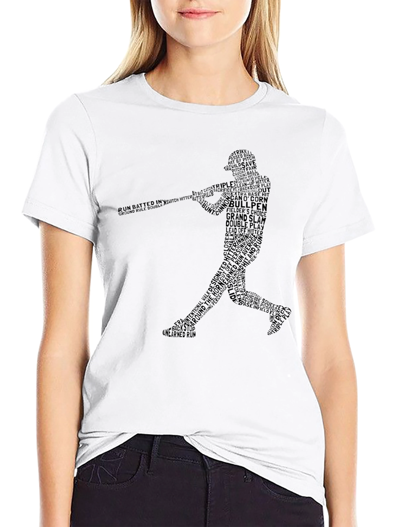 Baseball Silhouette Word Art T-Shirt