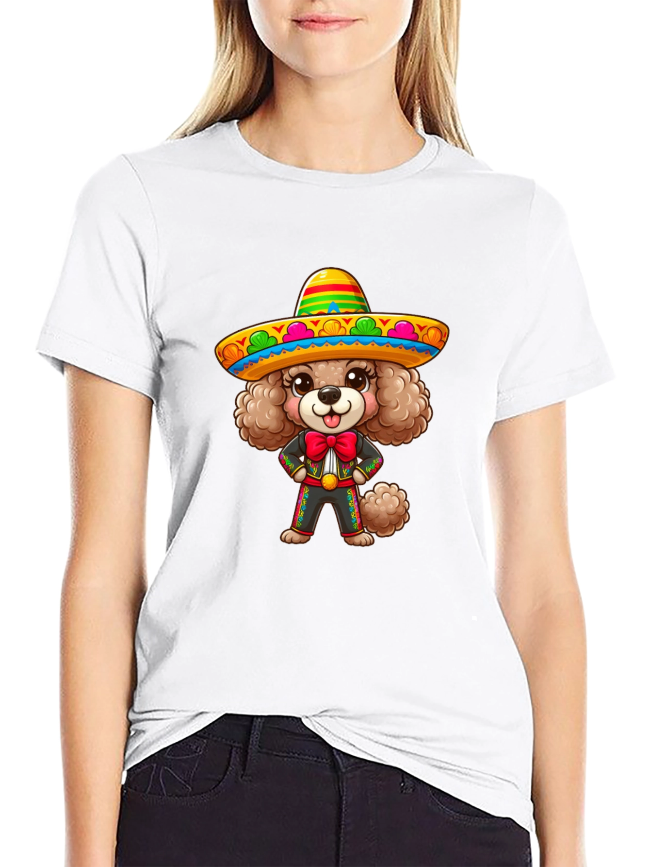 Dog in Sombrero Graphic T-Shirt