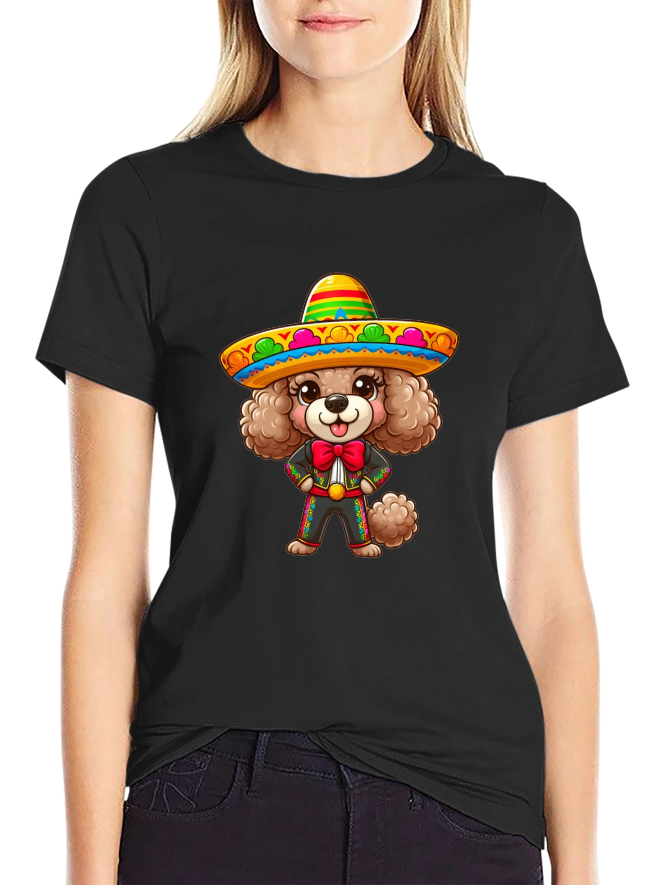 Dog in Sombrero Graphic T-Shirt