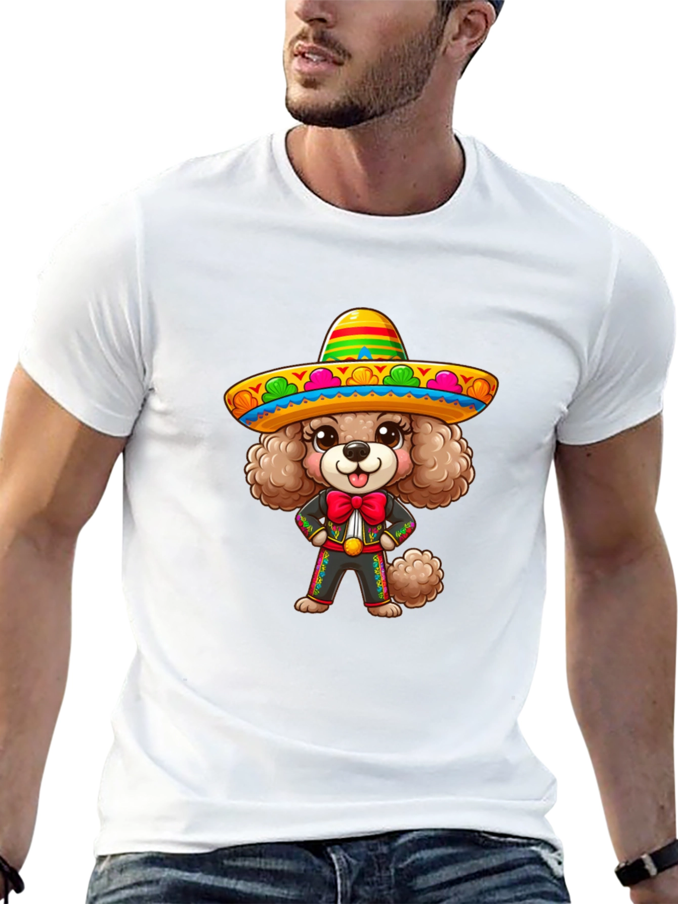Dog in Sombrero Graphic T-Shirt