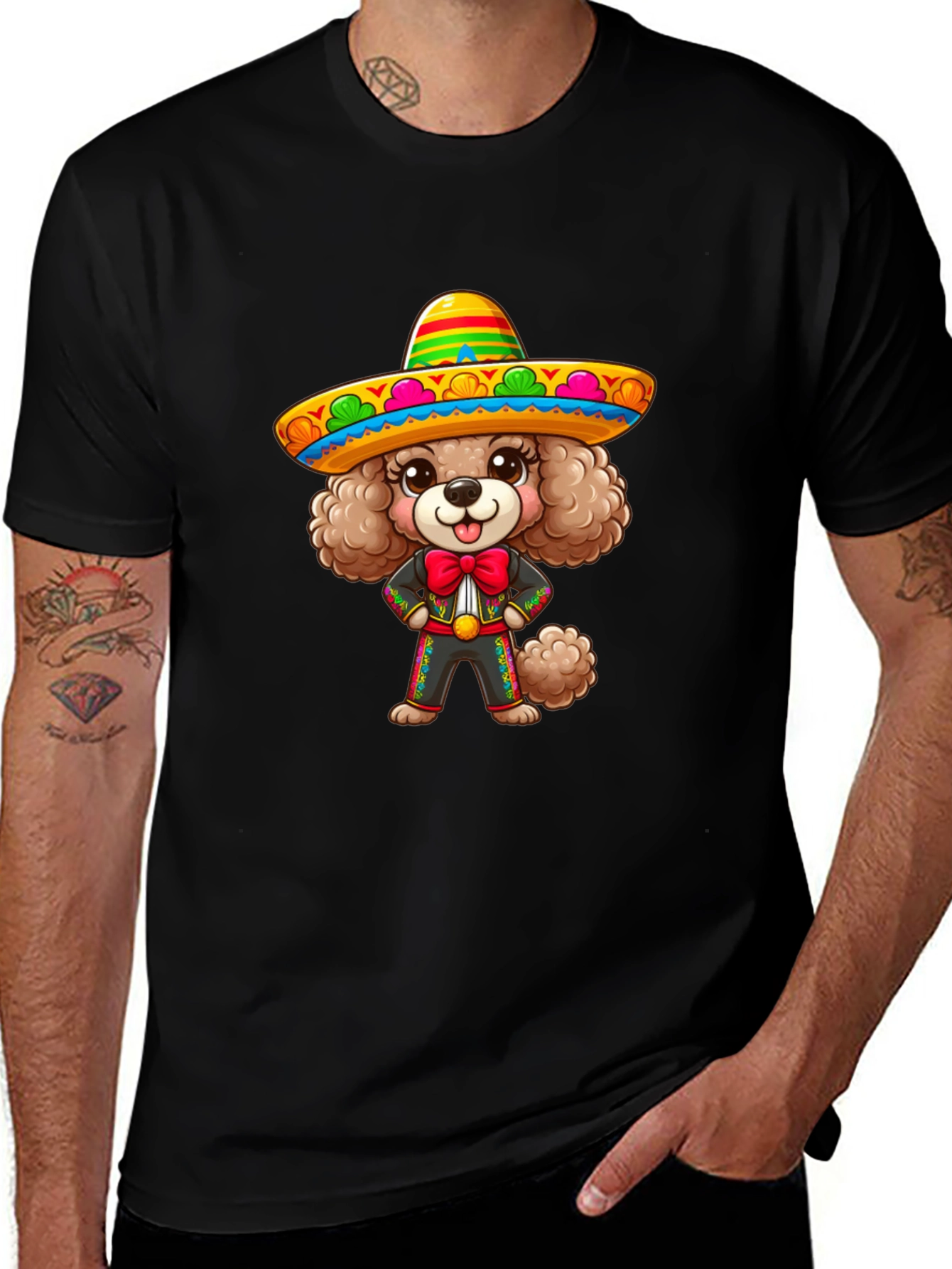 Dog in Sombrero Graphic T-Shirt