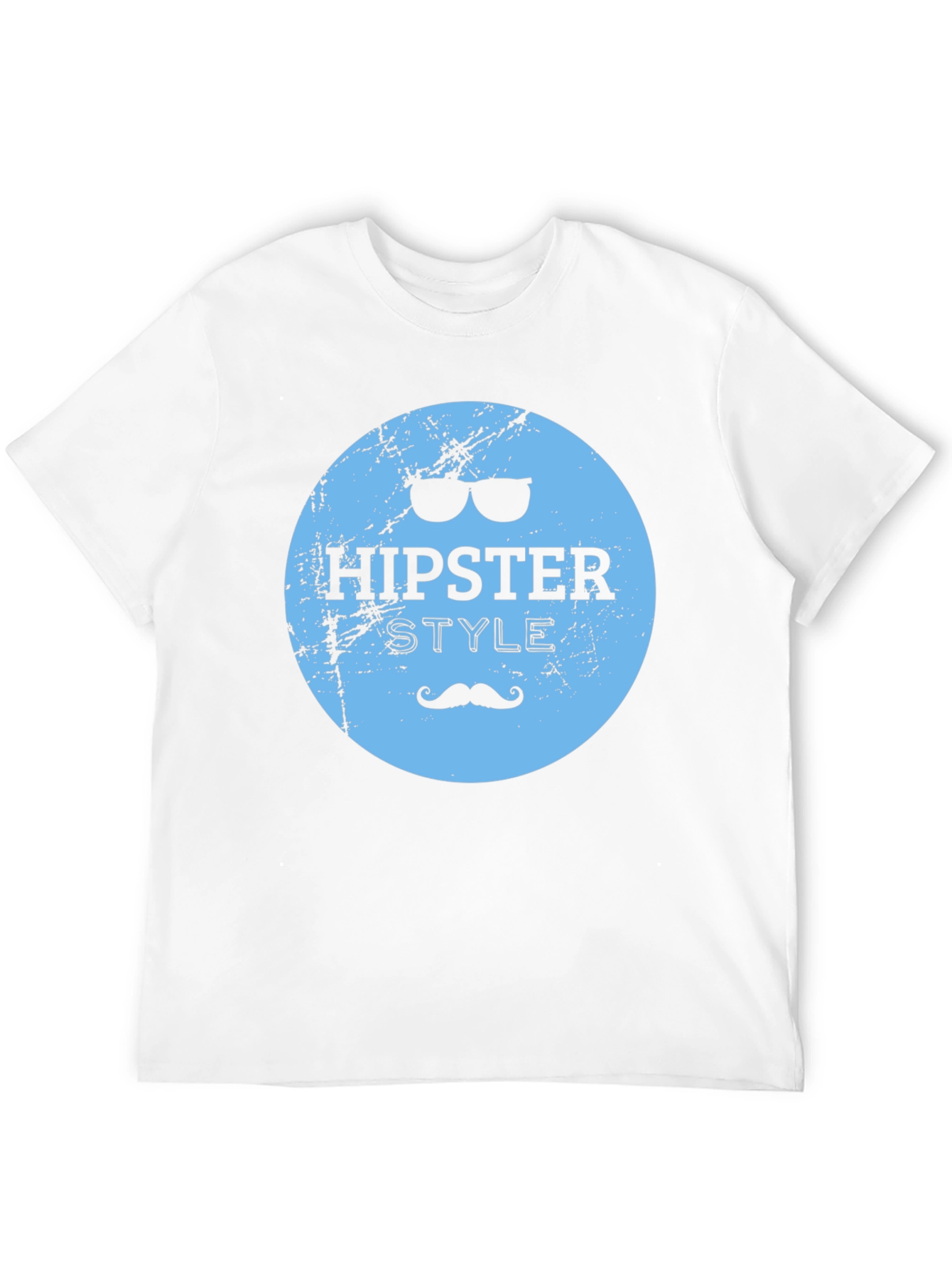 Hipster Style Graphic Tee - Black Cotton Casual T-Shirt