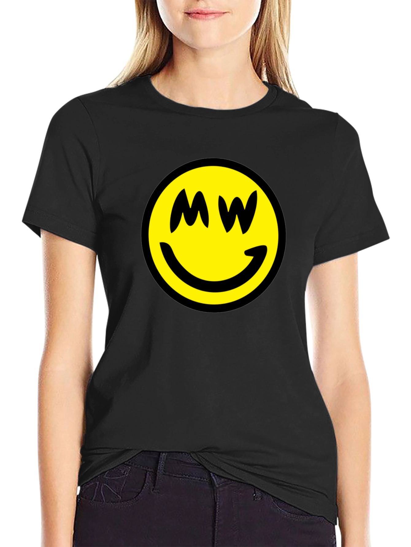 Smiley Face MW Black T-Shirt
