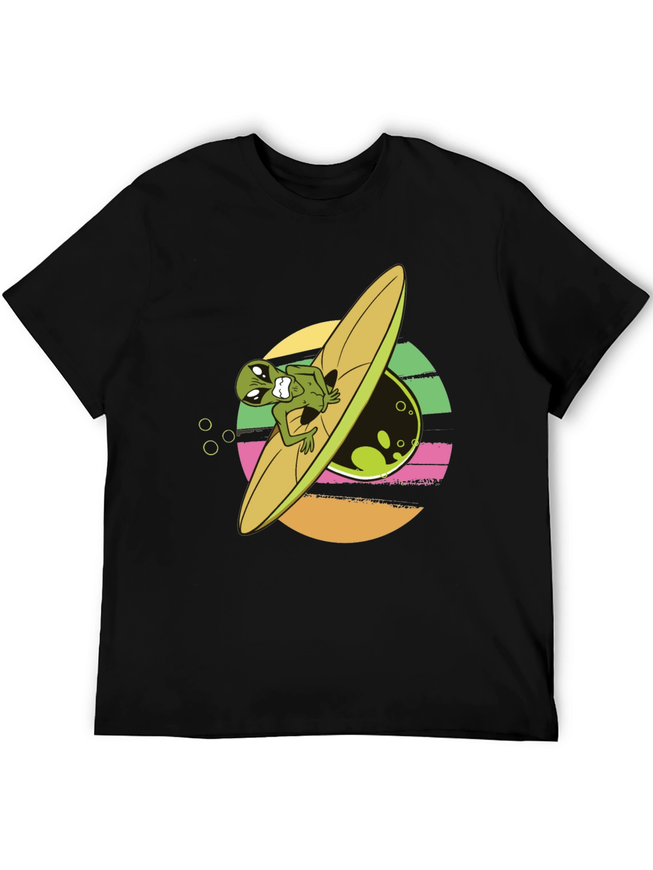 Alien Surfer Graphic Tee - Black T-Shirt