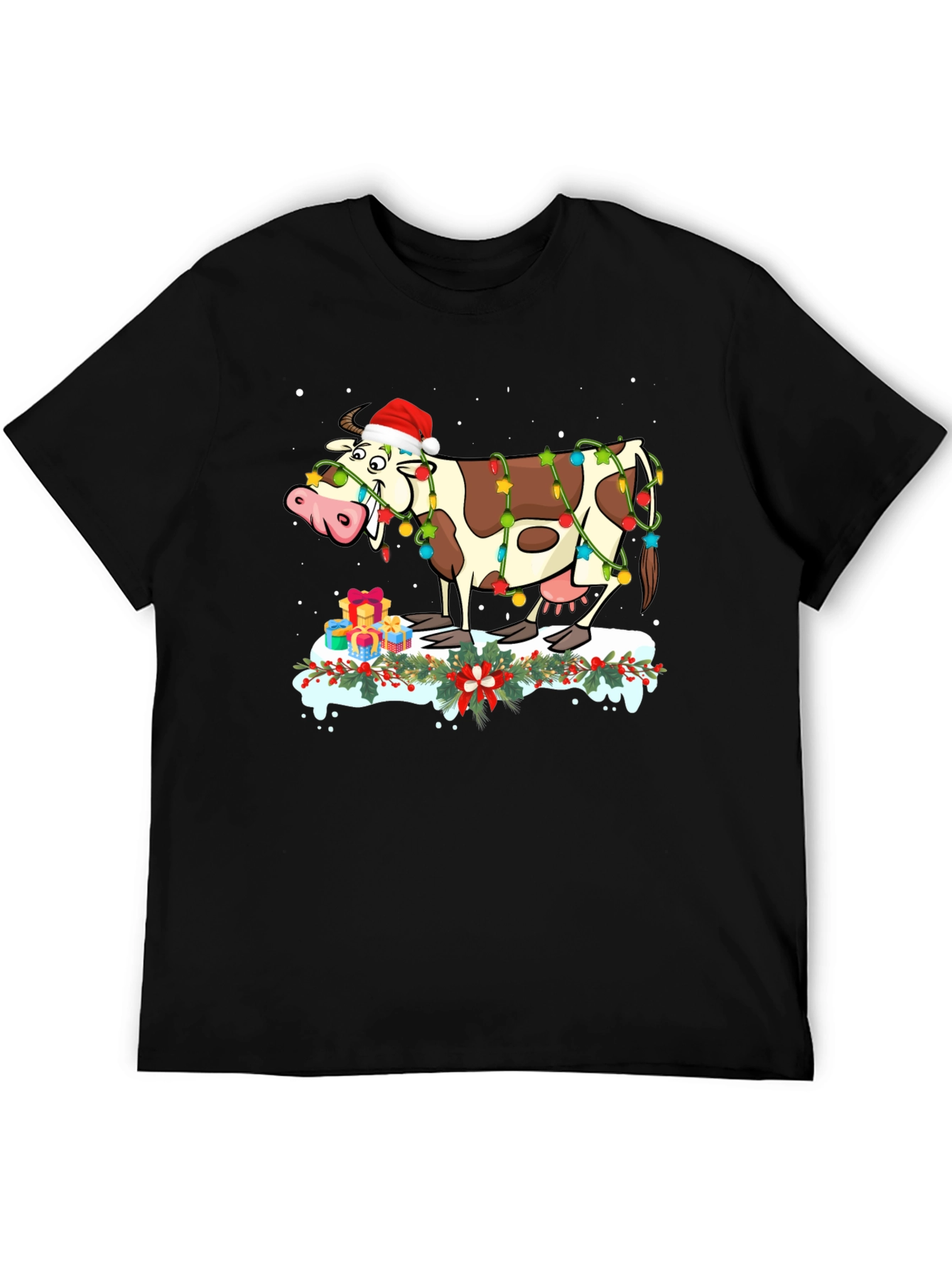 Festive Cow Christmas T-Shirt