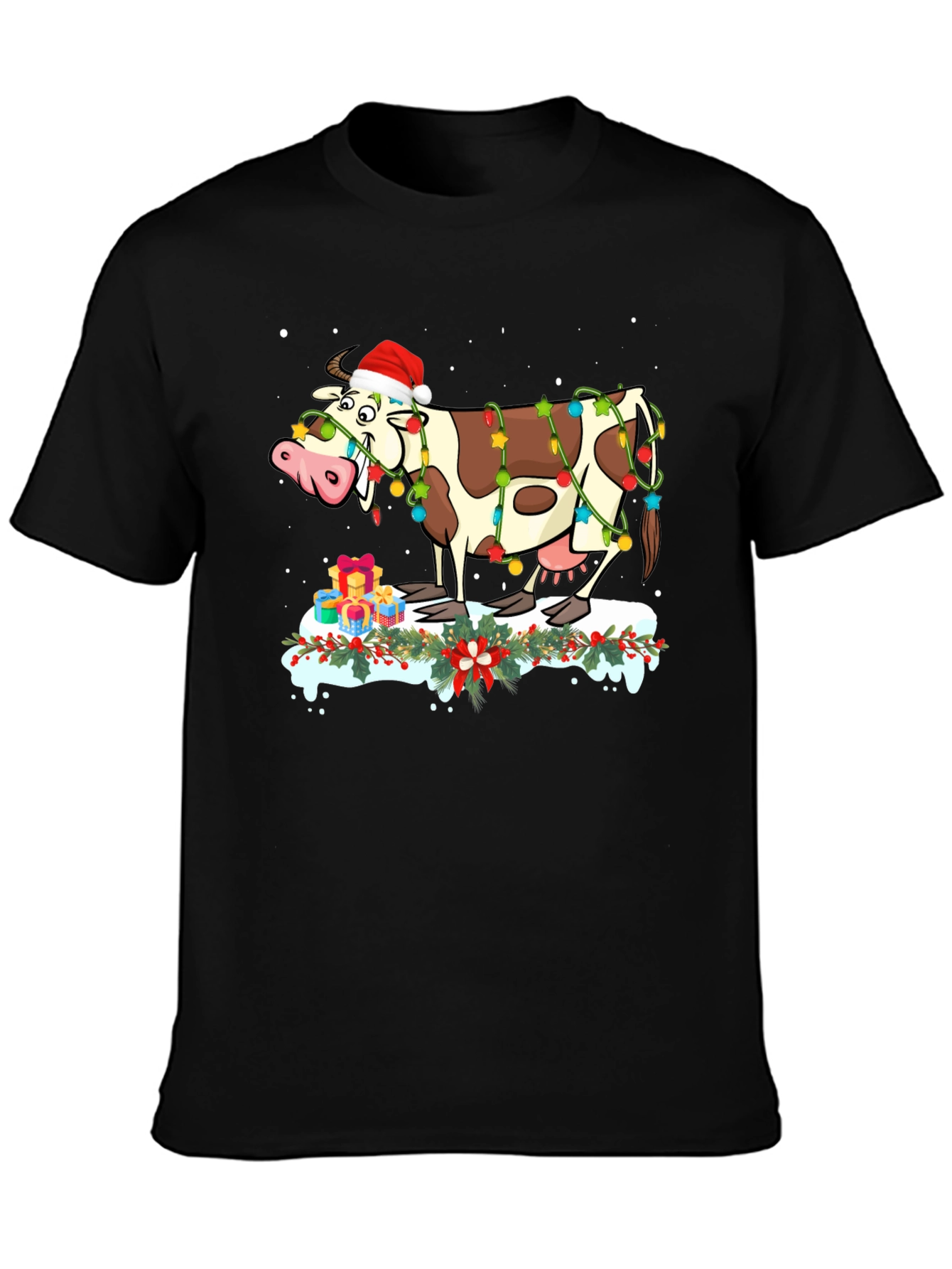 Festive Cow Christmas T-Shirt