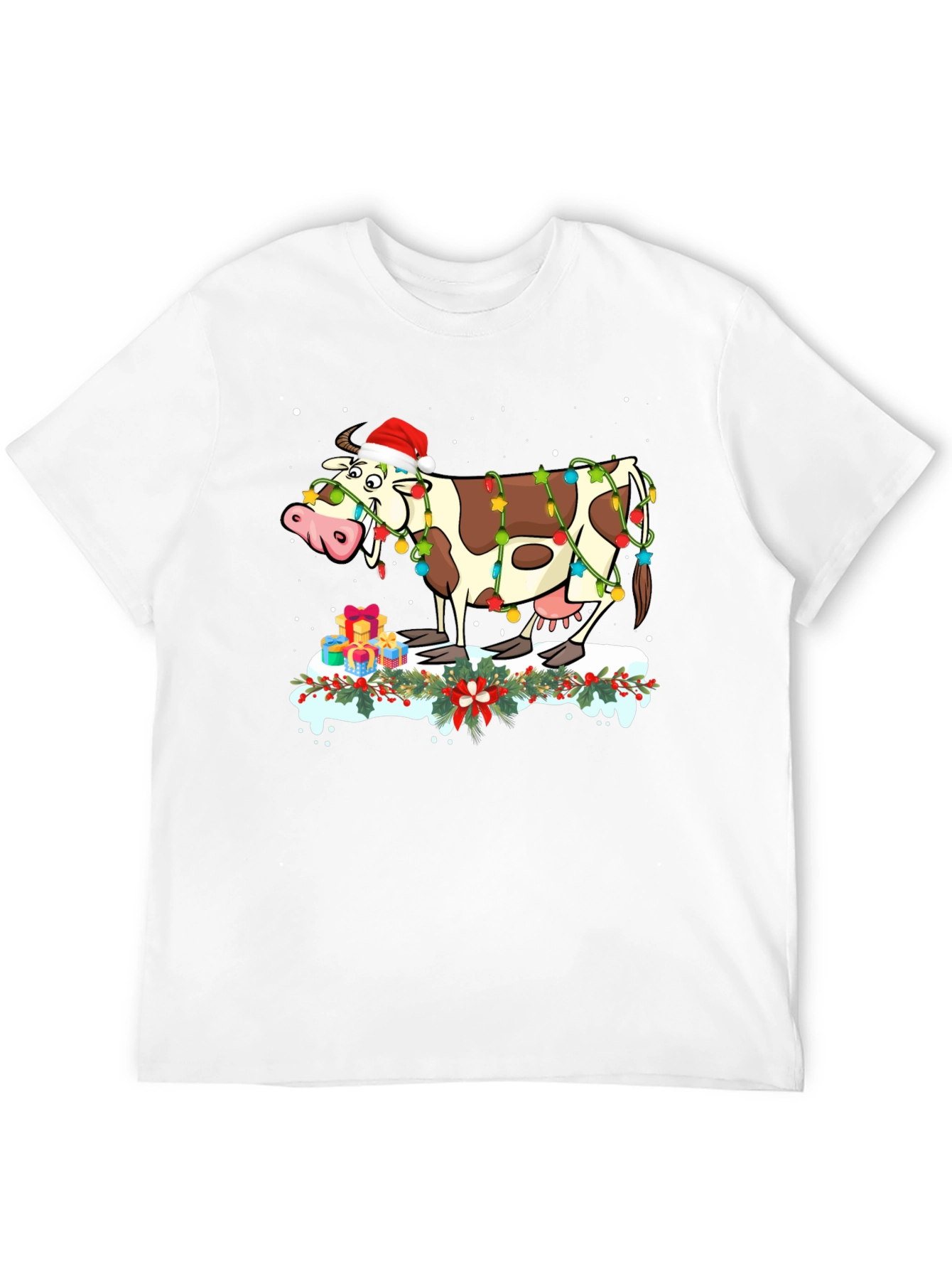 Festive Cow Christmas T-Shirt