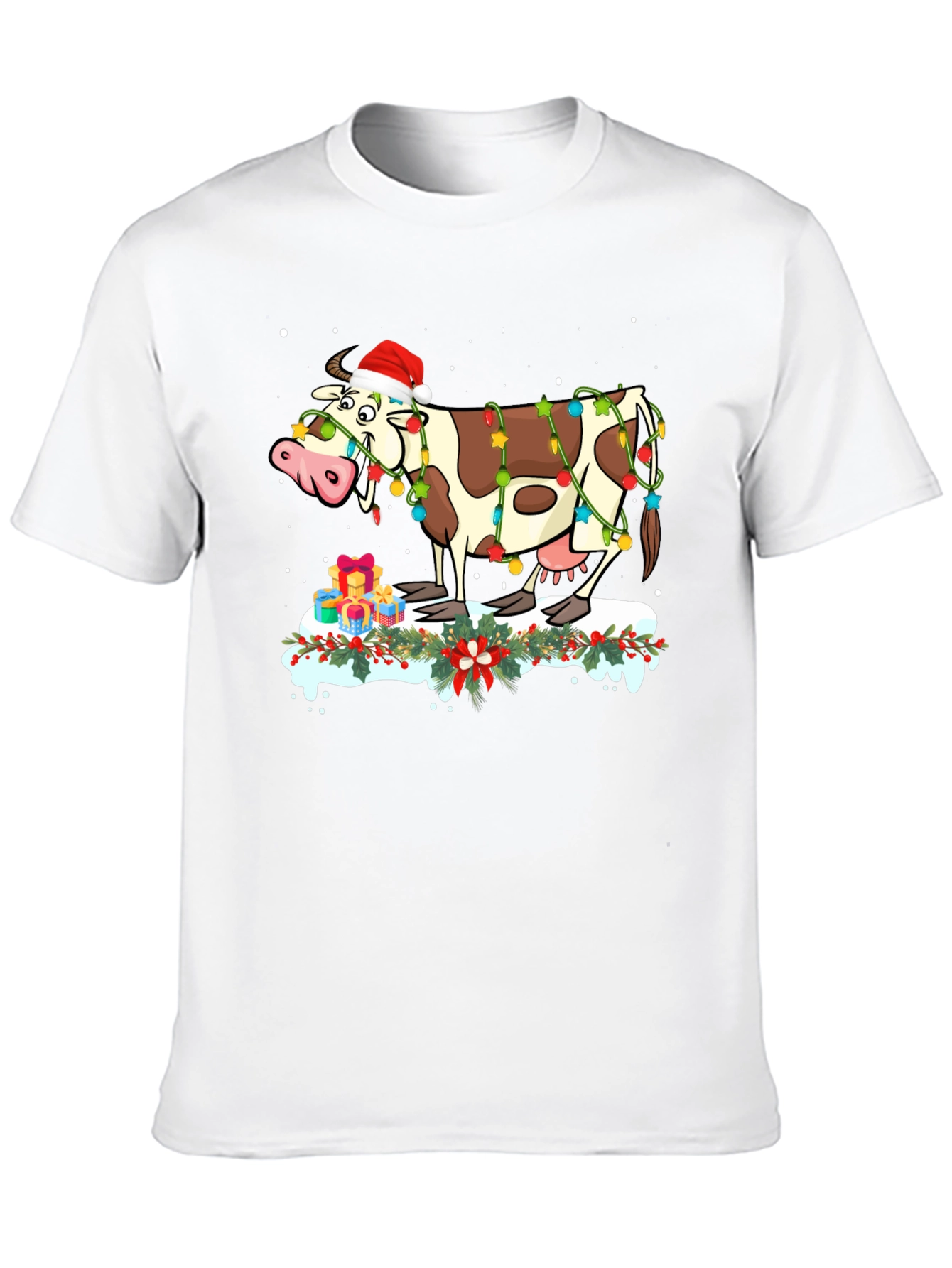 Festive Cow Christmas T-Shirt