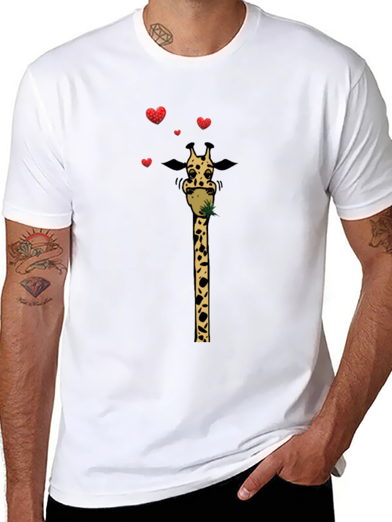 Giraffe Heart T-Shirt - Novelty Graphic Tee
