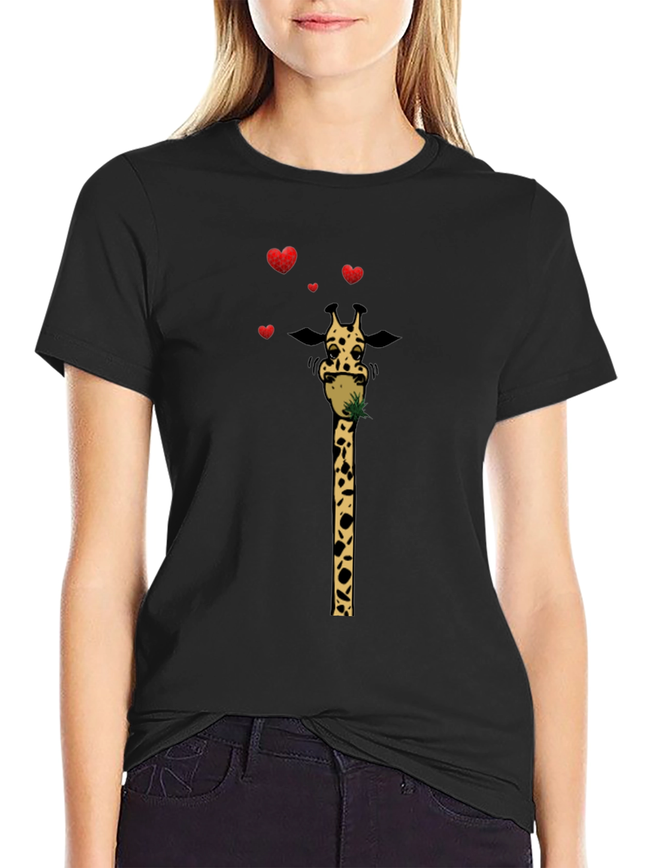 Giraffe Heart T-Shirt - Novelty Graphic Tee
