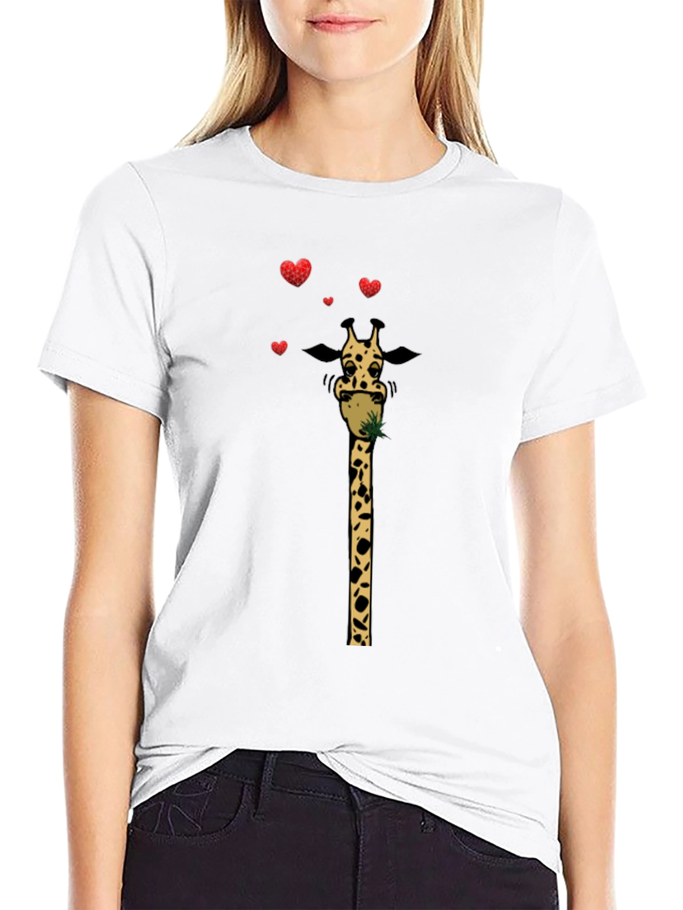 Giraffe Heart T-Shirt - Novelty Graphic Tee