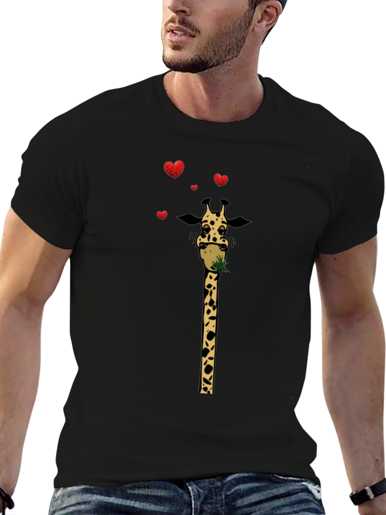 Giraffe Heart T-Shirt - Novelty Graphic Tee