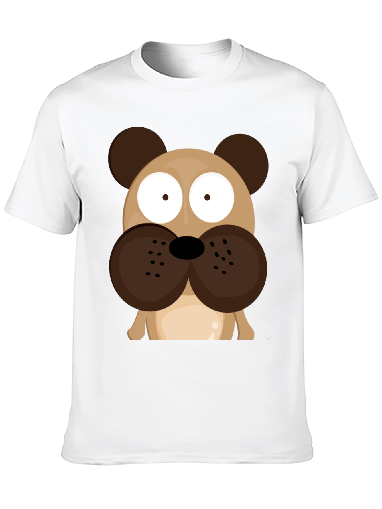 Cartoon Dog Graphic Tee - Black