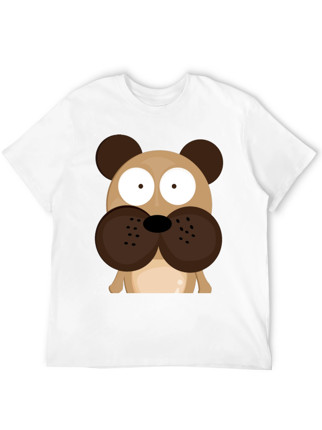 Cartoon Dog Graphic Tee - Black