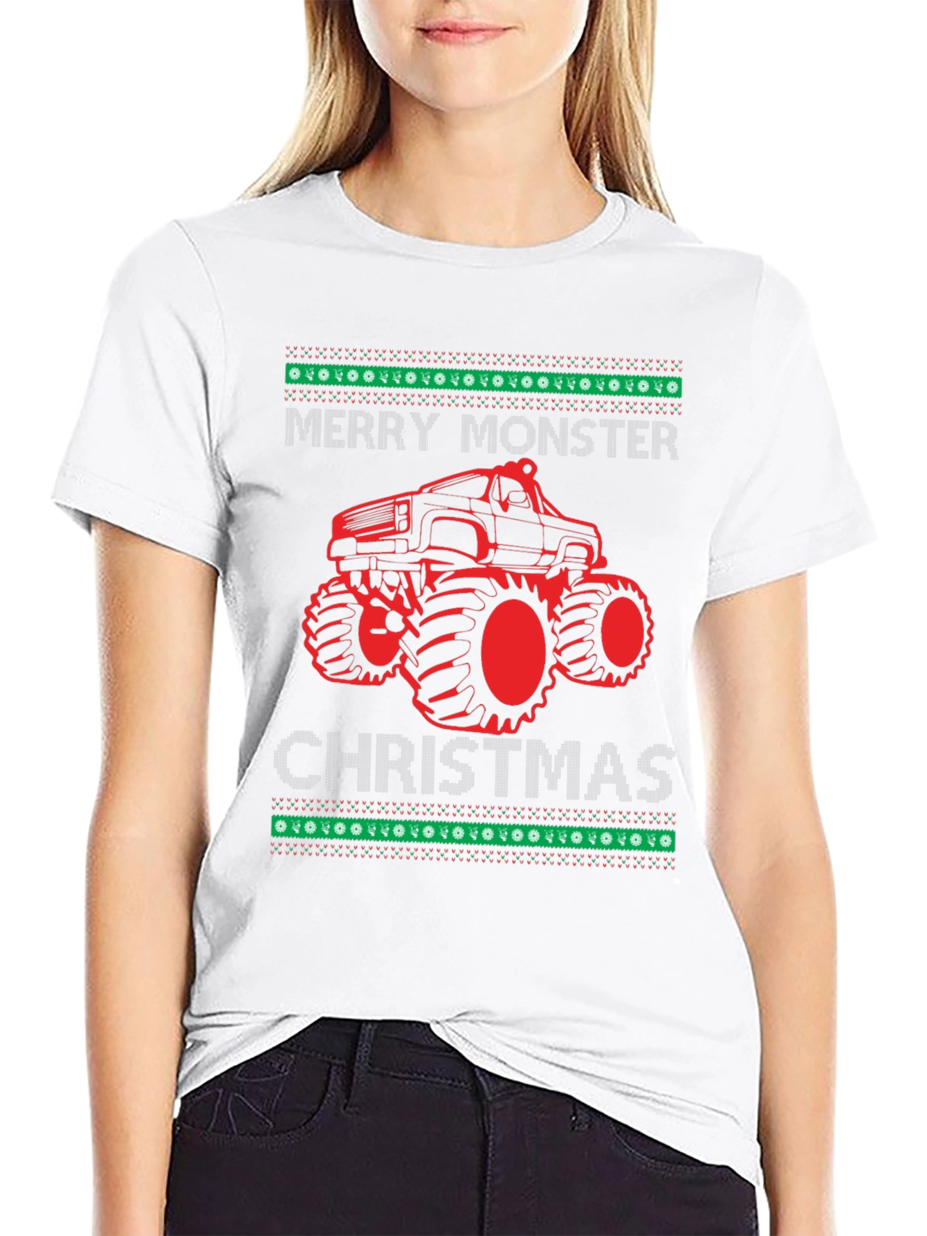 Merry Monster Christmas Graphic T-Shirt