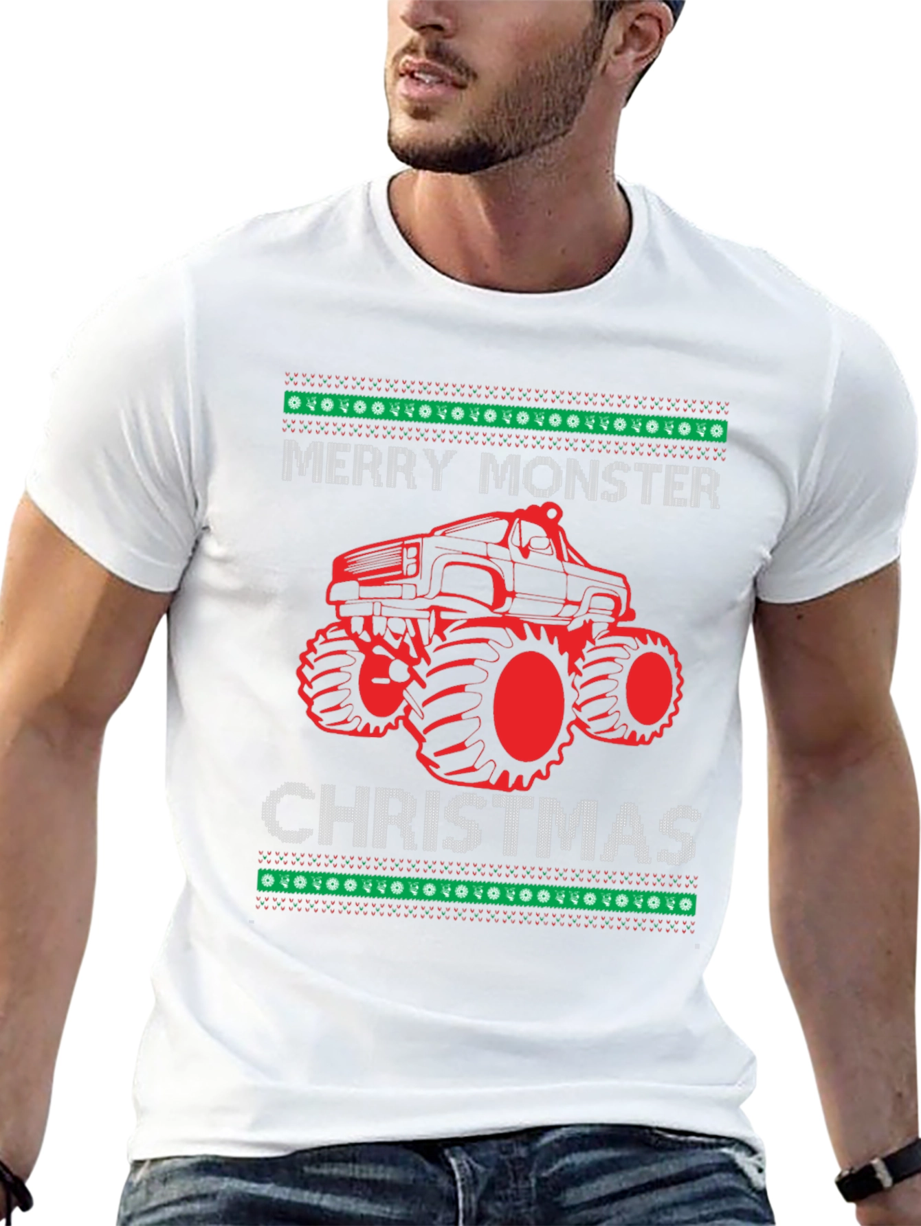Merry Monster Christmas Graphic T-Shirt