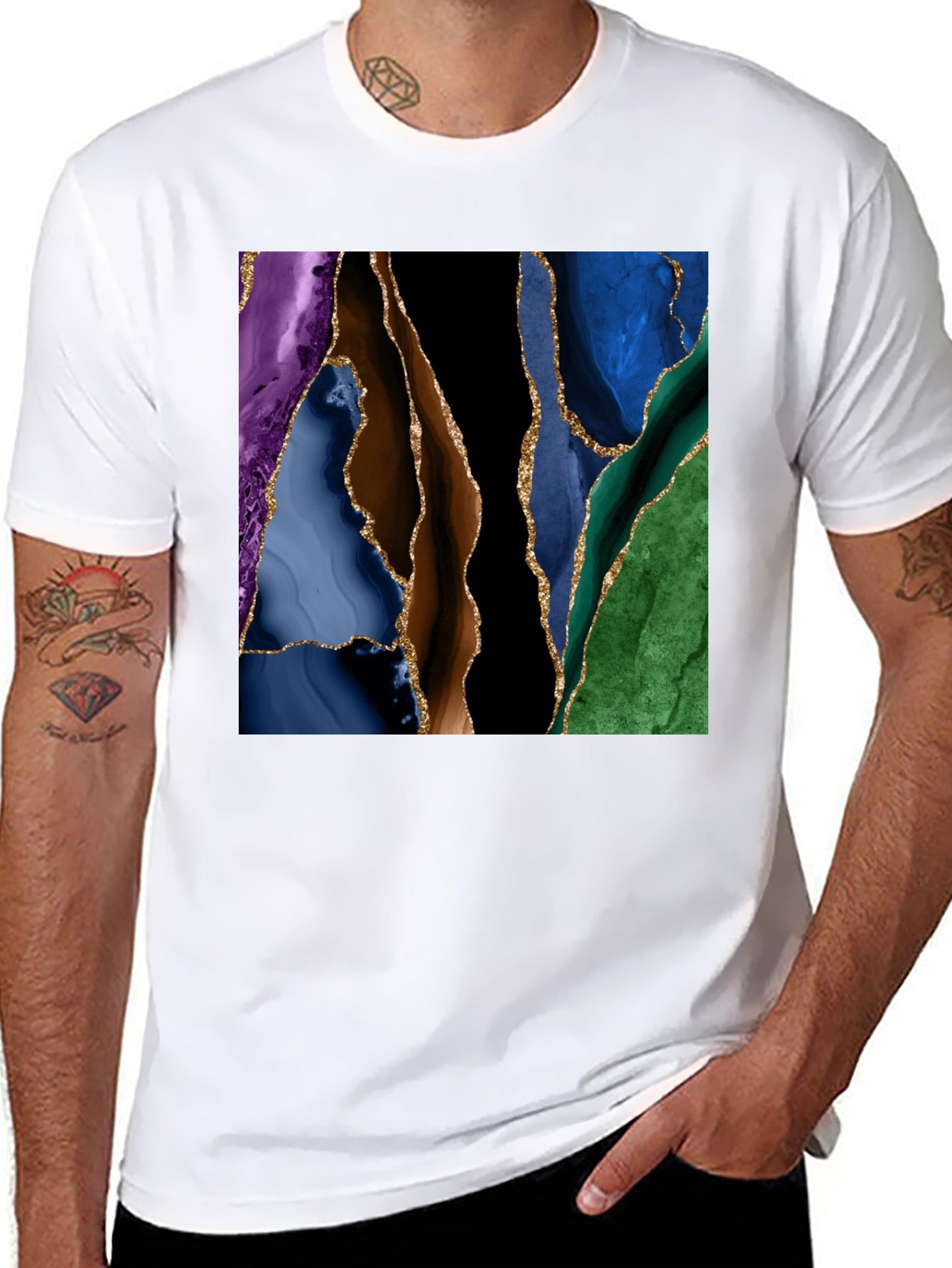 Abstract Geode Art T-Shirt - Stylish Graphic Tee