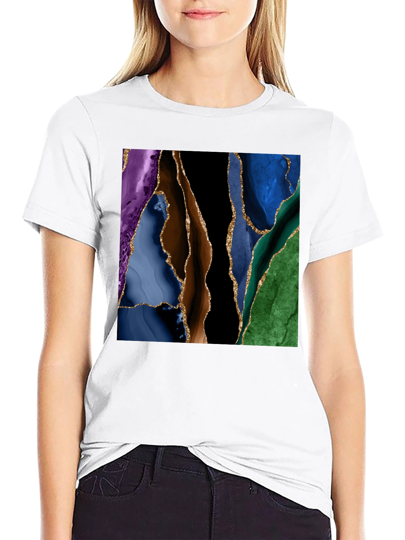 Abstract Geode Art T-Shirt - Stylish Graphic Tee