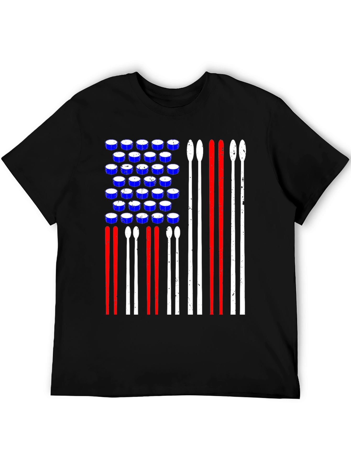 Drum Set American Flag Graphic Tee