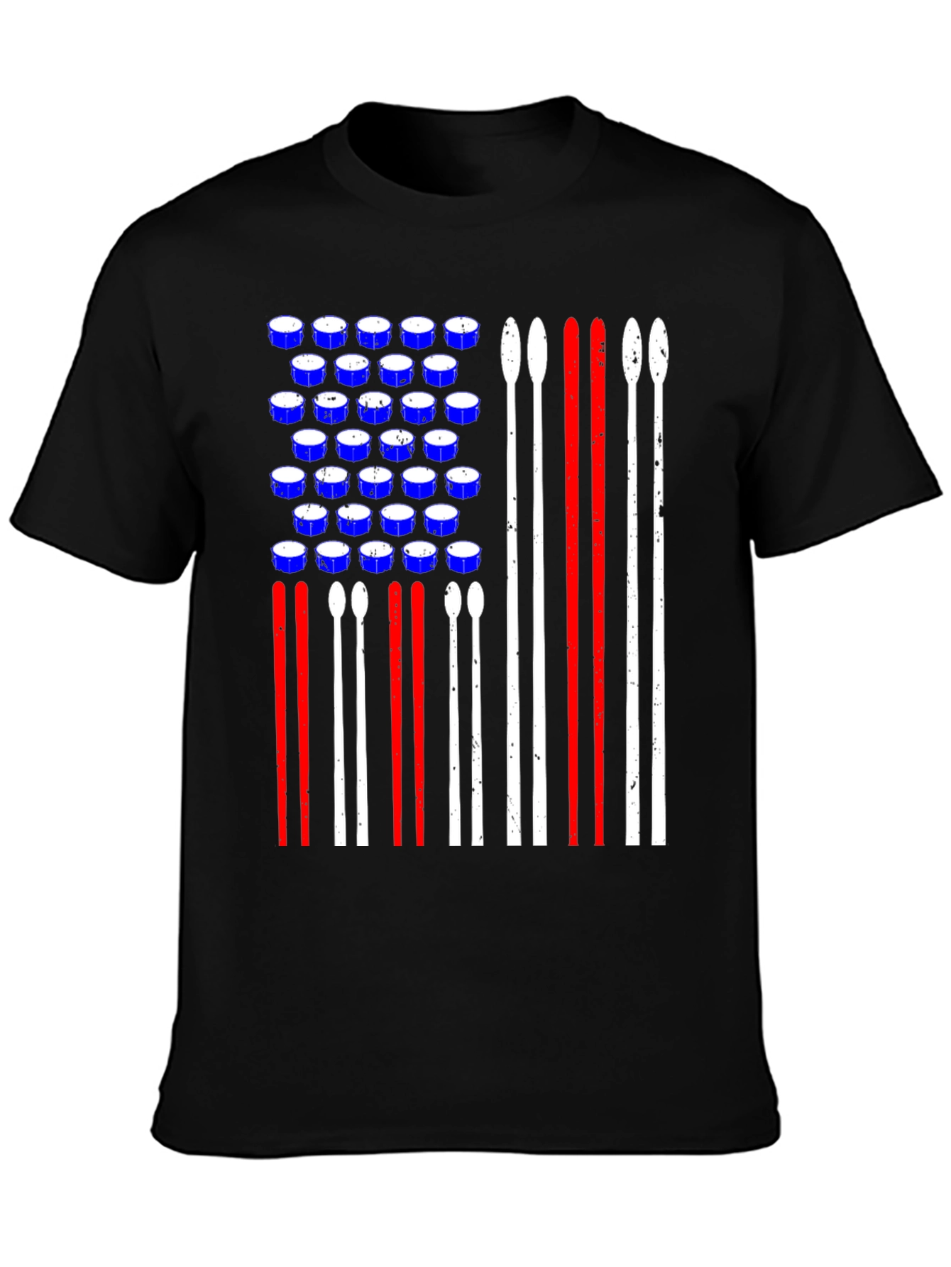 Drum Set American Flag Graphic Tee