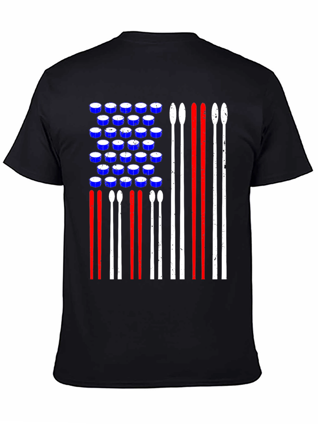 Drum Set American Flag Graphic Tee