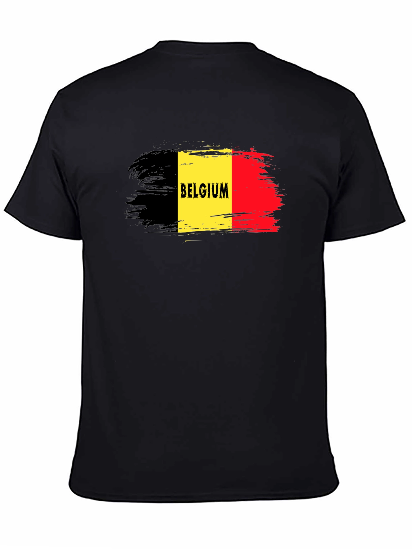 Belgium Flag T-Shirt - Black Graphic Tee