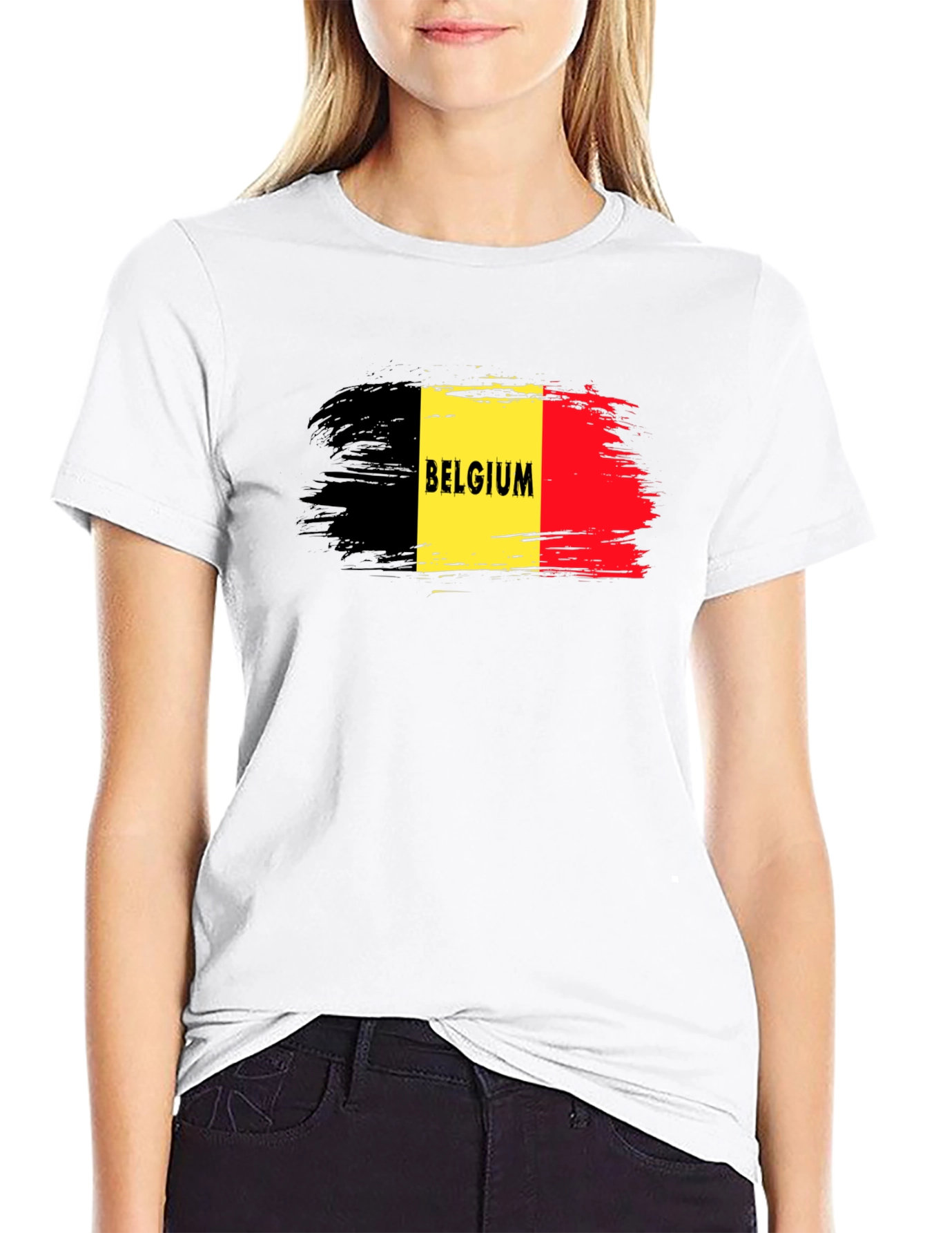 Belgium Flag T-Shirt - Black Graphic Tee