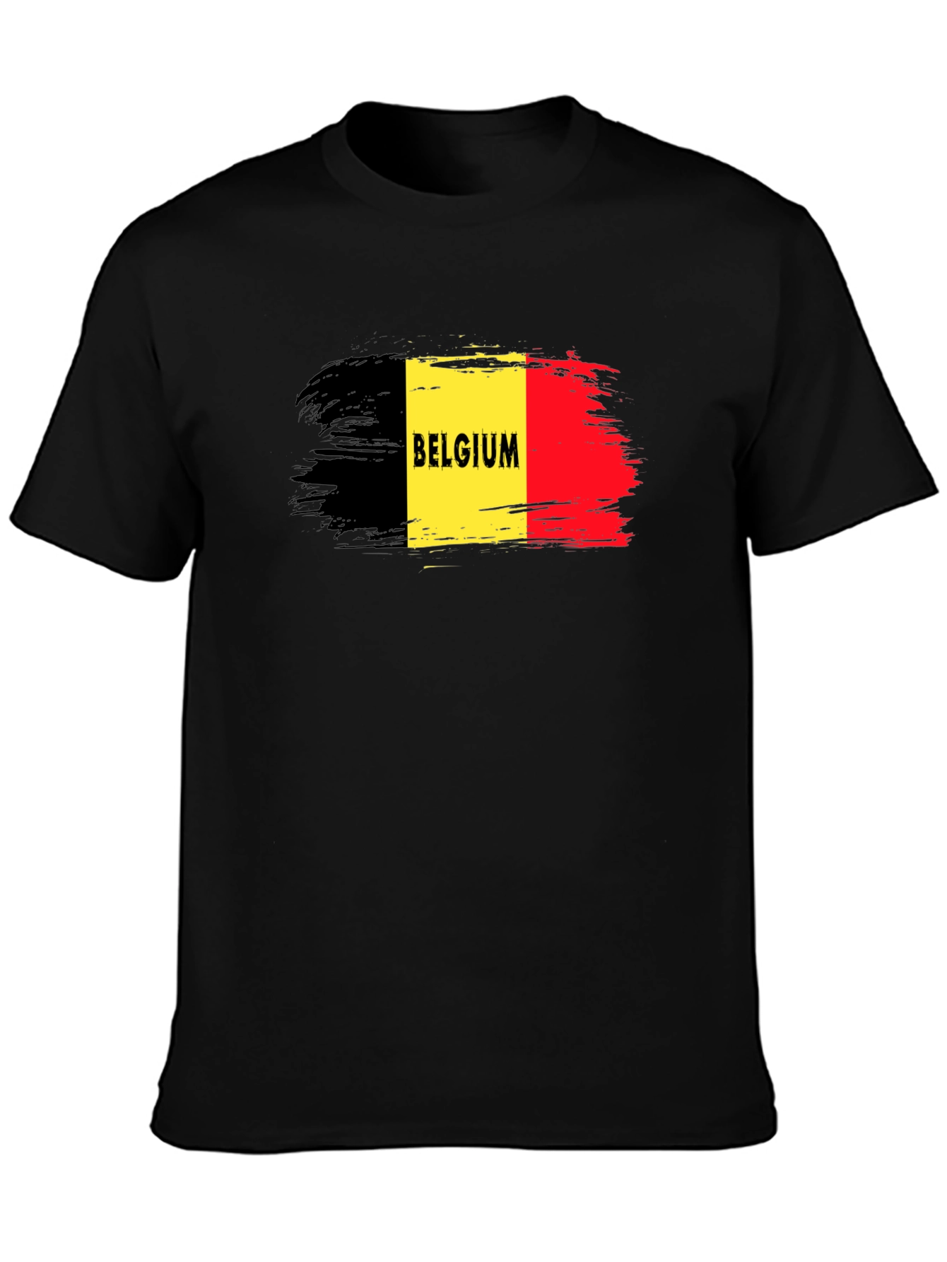 Belgium Flag T-Shirt - Black Graphic Tee