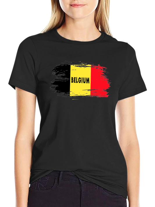 Belgium Flag T-Shirt - Black Graphic Tee